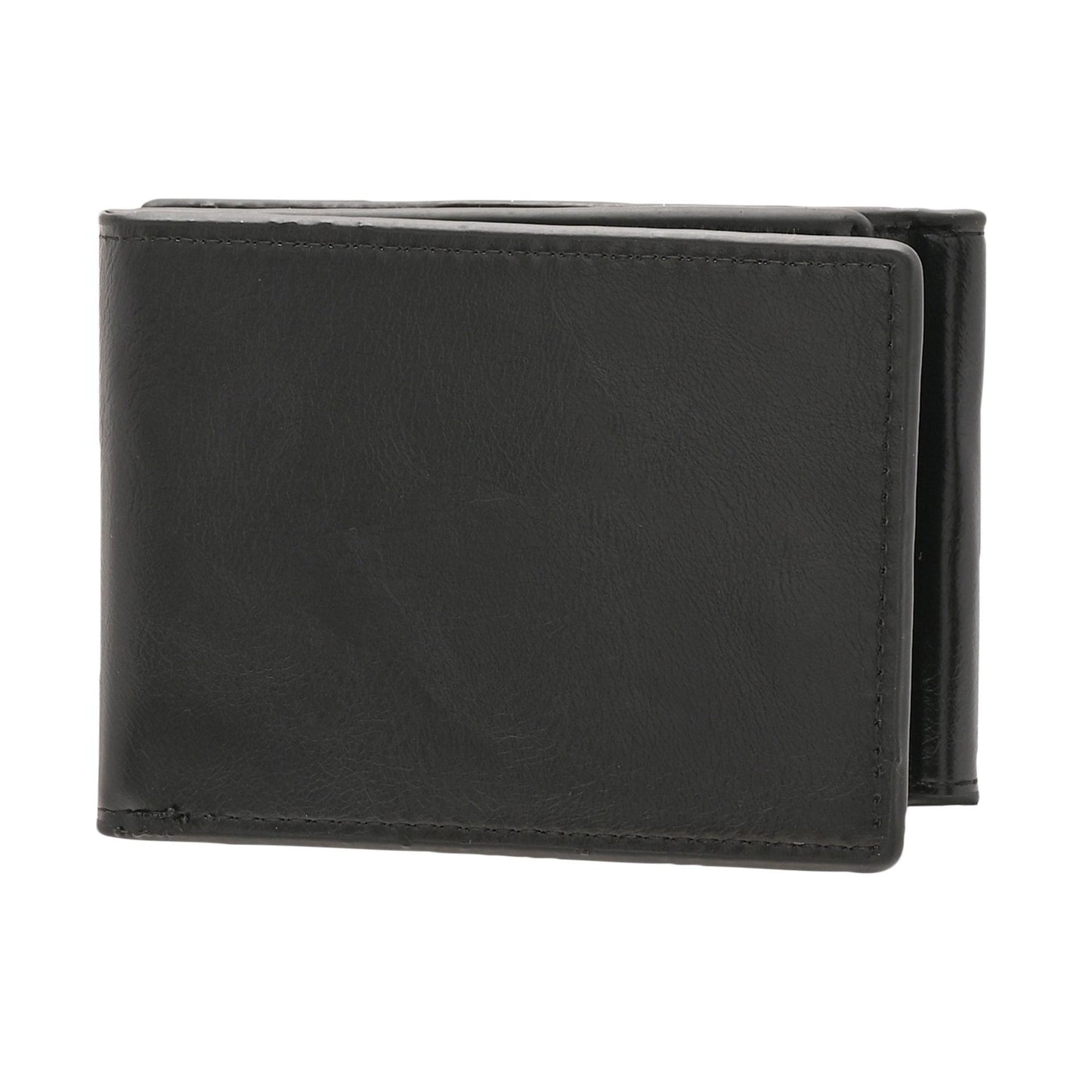Black - Side - Mad Man Black 3 Fold Money Clip Wallet