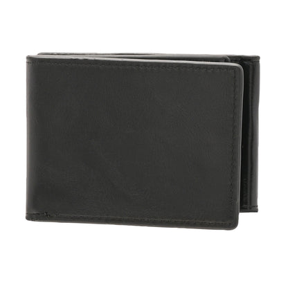 Black - Side - Mad Man Black 3 Fold Money Clip Wallet