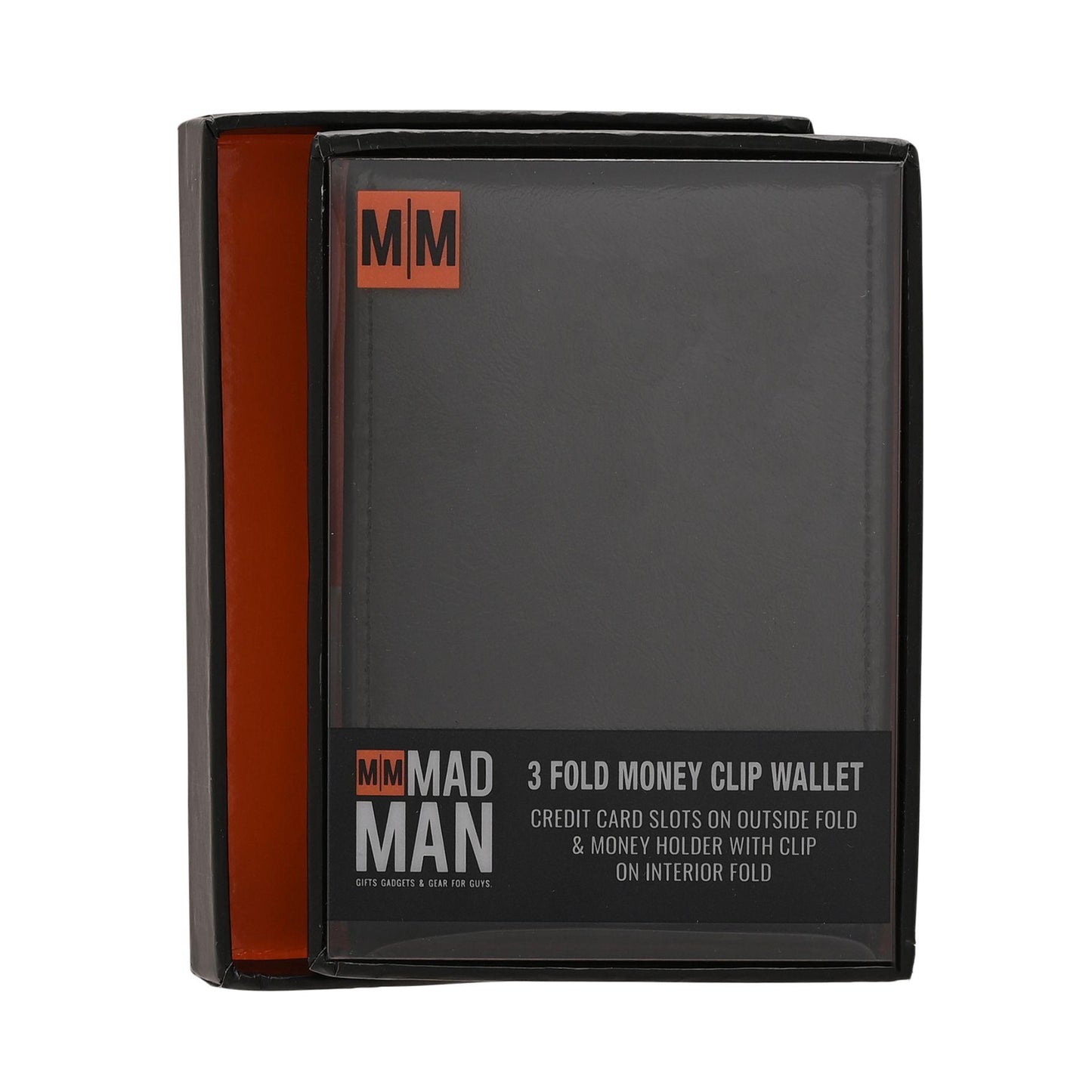 Black - Lifestyle - Mad Man Black 3 Fold Money Clip Wallet