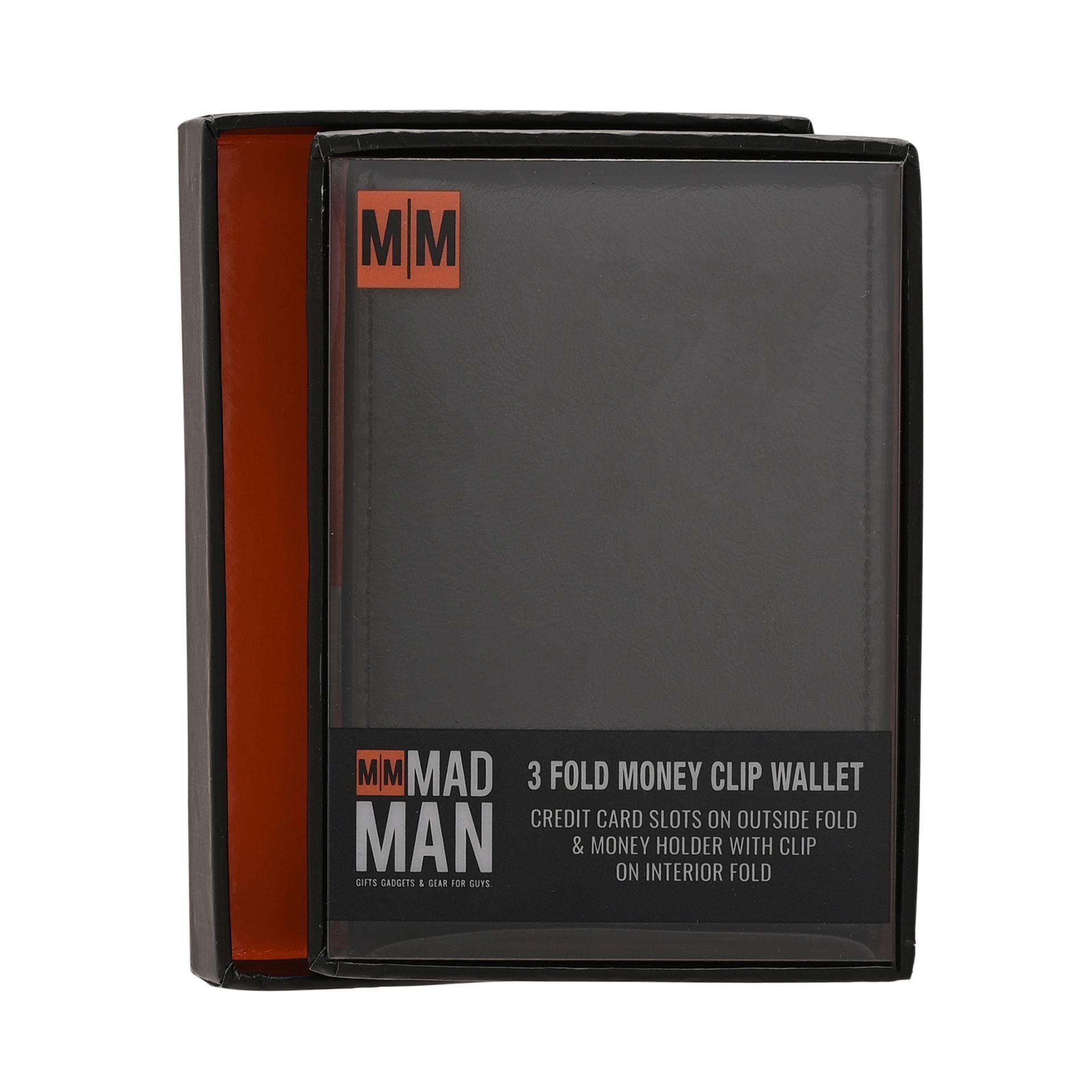 Black - Lifestyle - Mad Man Black 3 Fold Money Clip Wallet