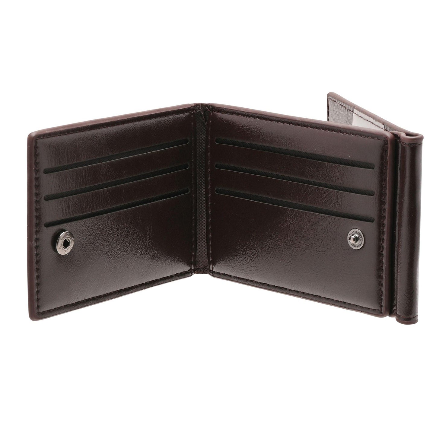 Brown - Back - Mad Man Brown 3 Fold Money Clip Wallet