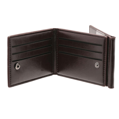 Brown - Back - Mad Man Brown 3 Fold Money Clip Wallet