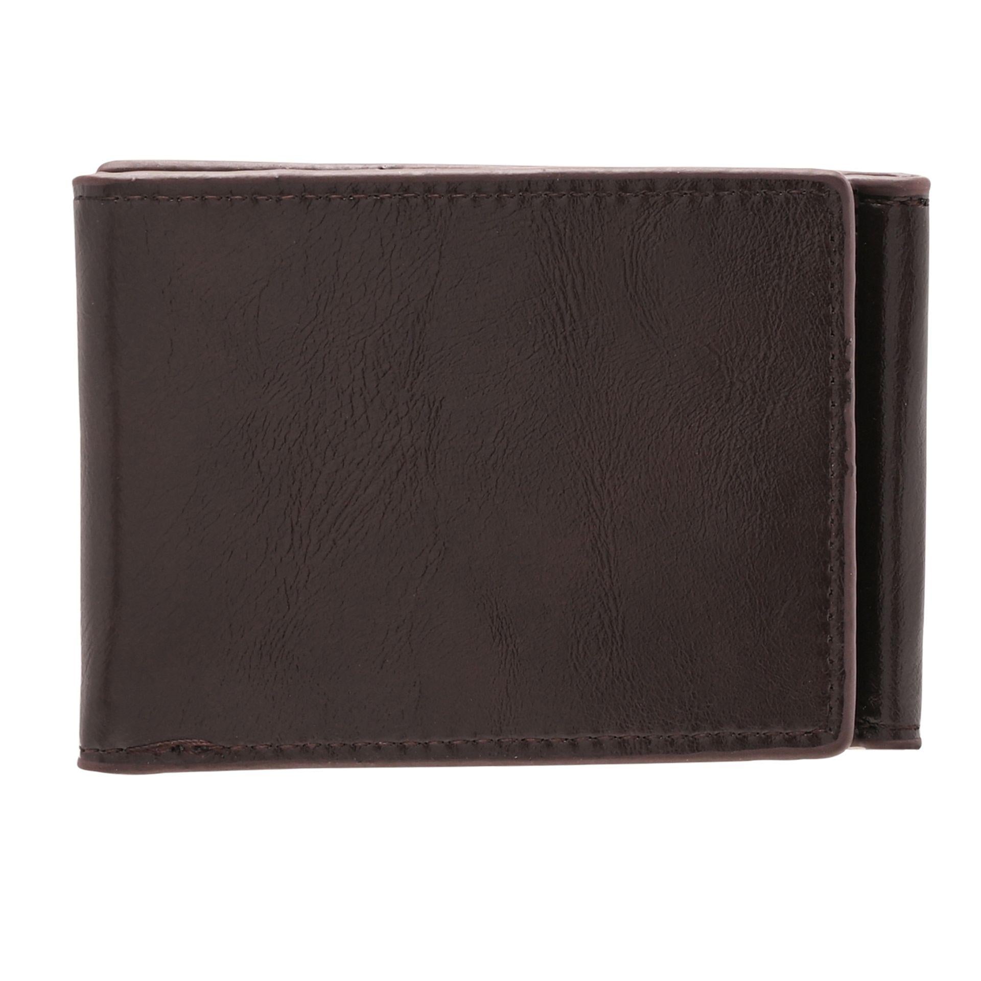 Brown - Side - Mad Man Brown 3 Fold Money Clip Wallet