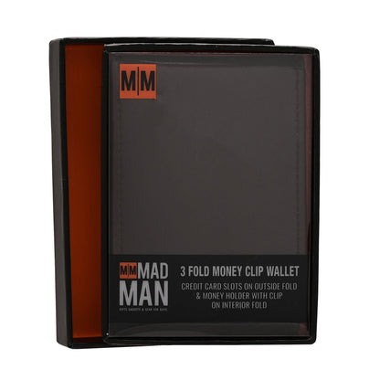 Brown - Lifestyle - Mad Man Brown 3 Fold Money Clip Wallet