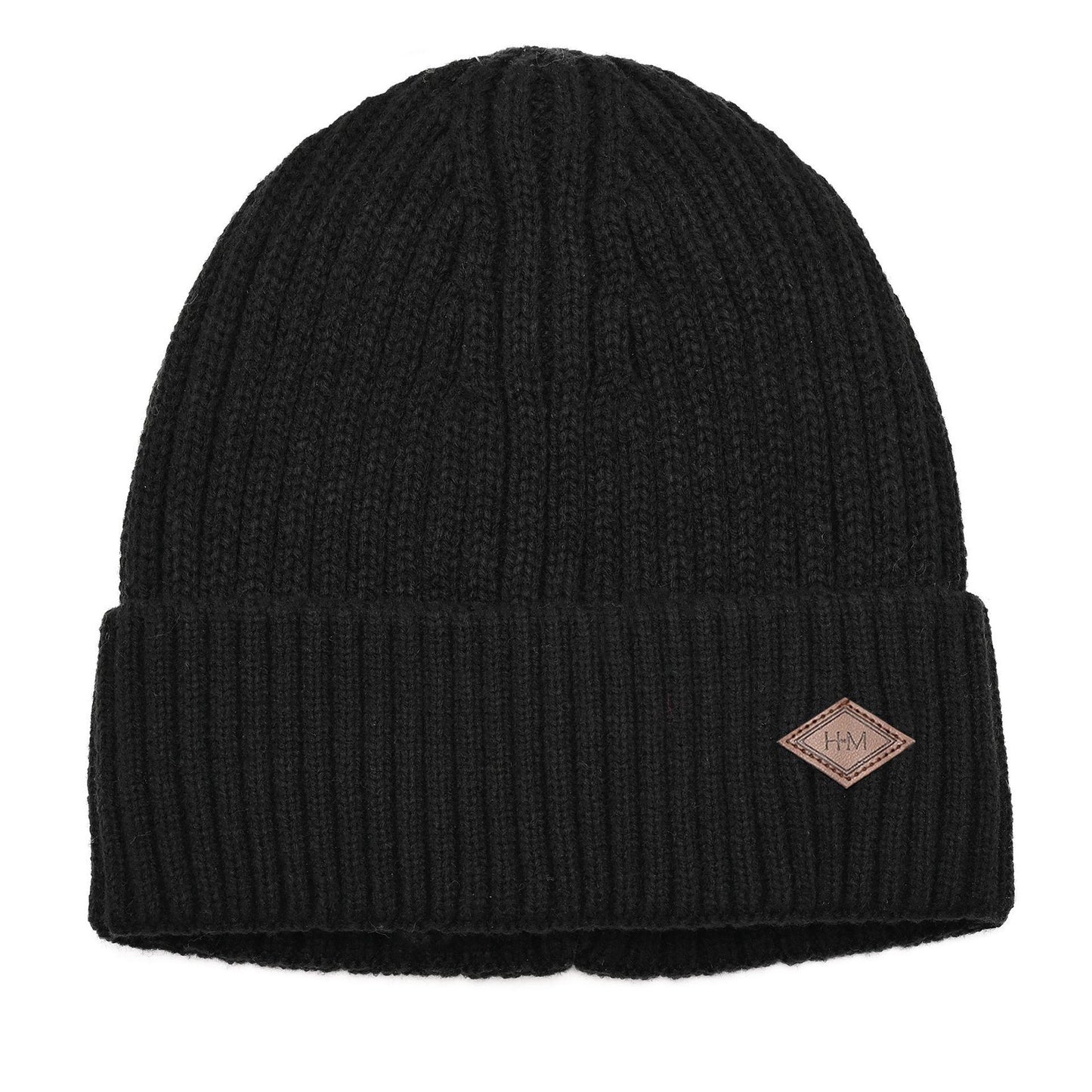 Black - Back - Harvey Makin Layers Hat and Gloves Gift Set - Black