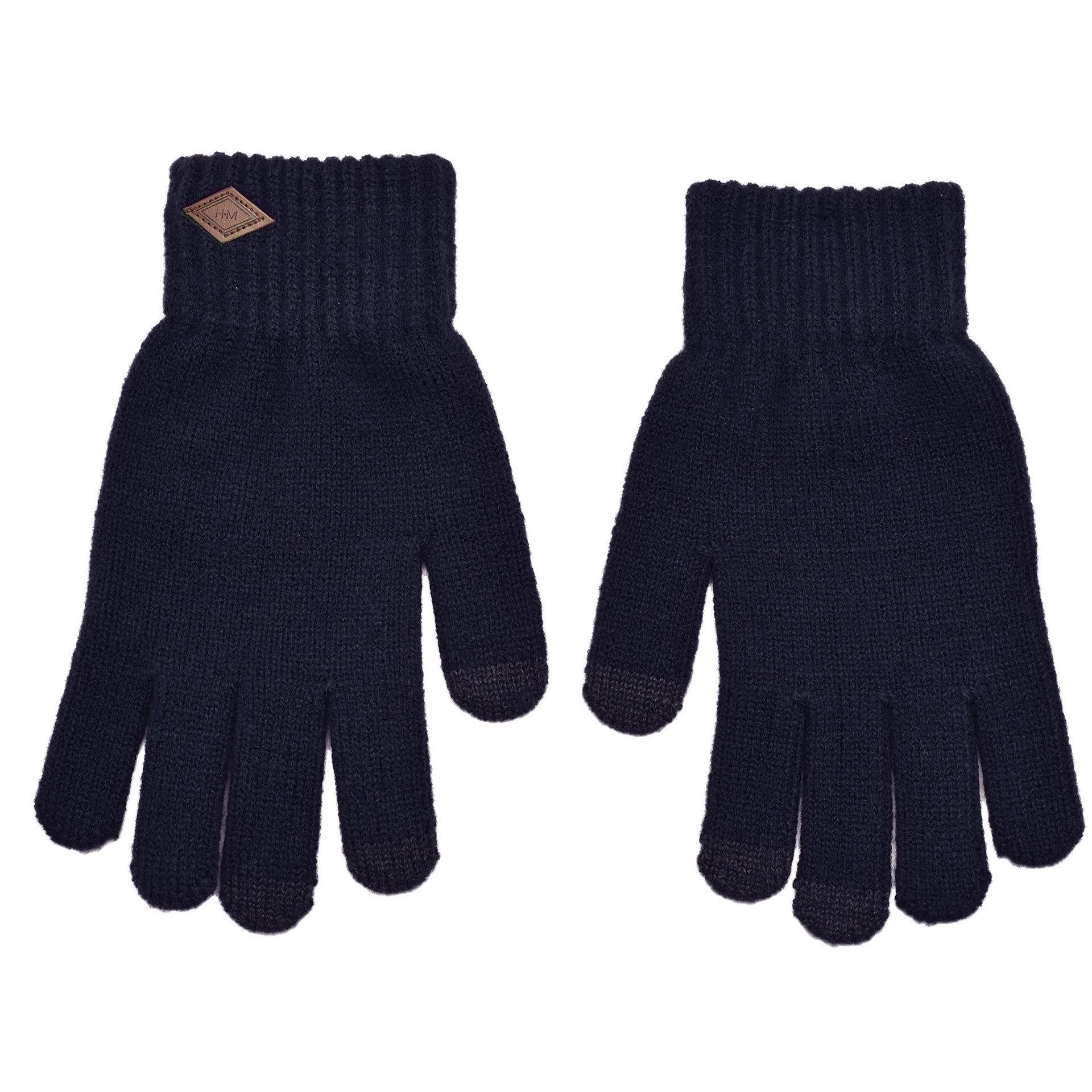 Navy blue - Side - Harvey Makin Layers Hat and Gloves Gift Set - Navy Blue