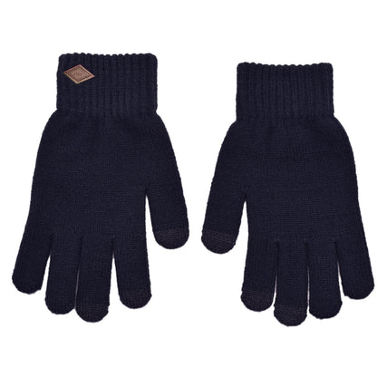 Navy blue - Side - Harvey Makin Layers Hat and Gloves Gift Set - Navy Blue