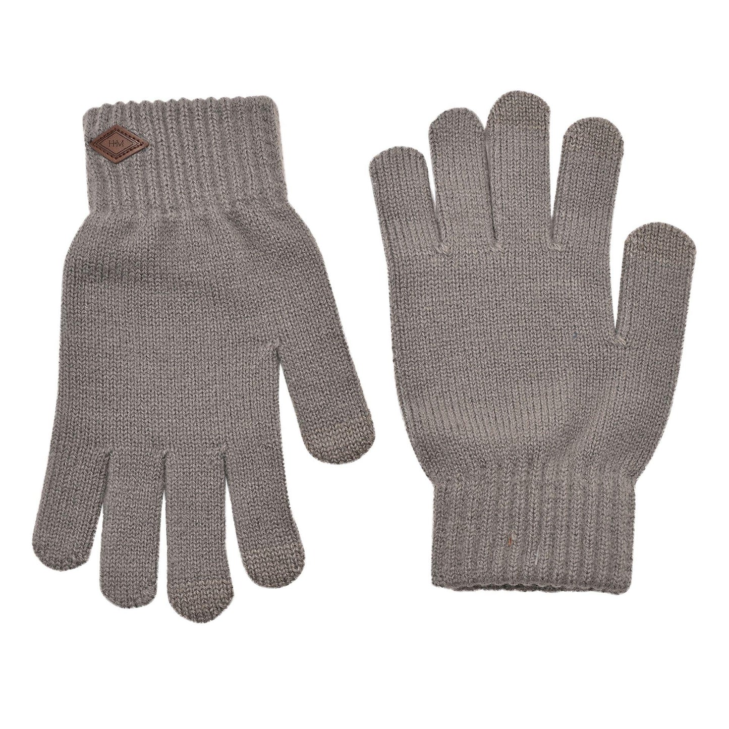 Grey - Side - Harvey Makin Layers Hat and Gloves Gift Set - Grey