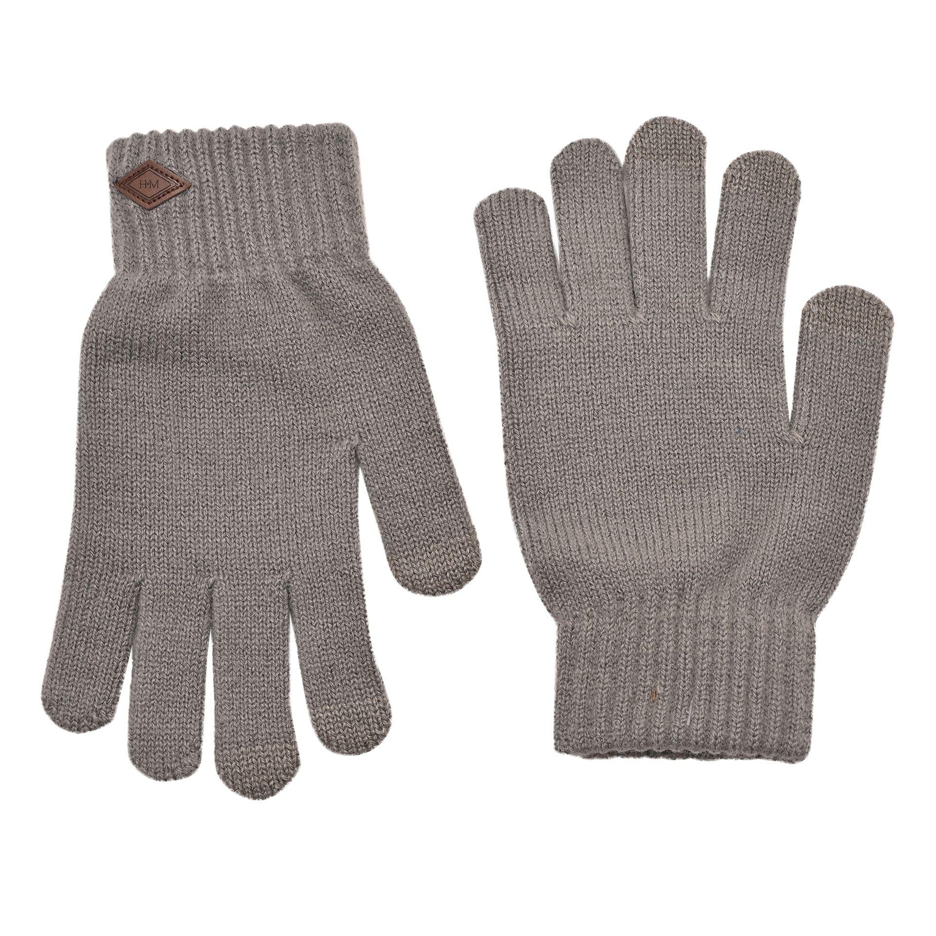Grey - Side - Harvey Makin Layers Hat and Gloves Gift Set - Grey