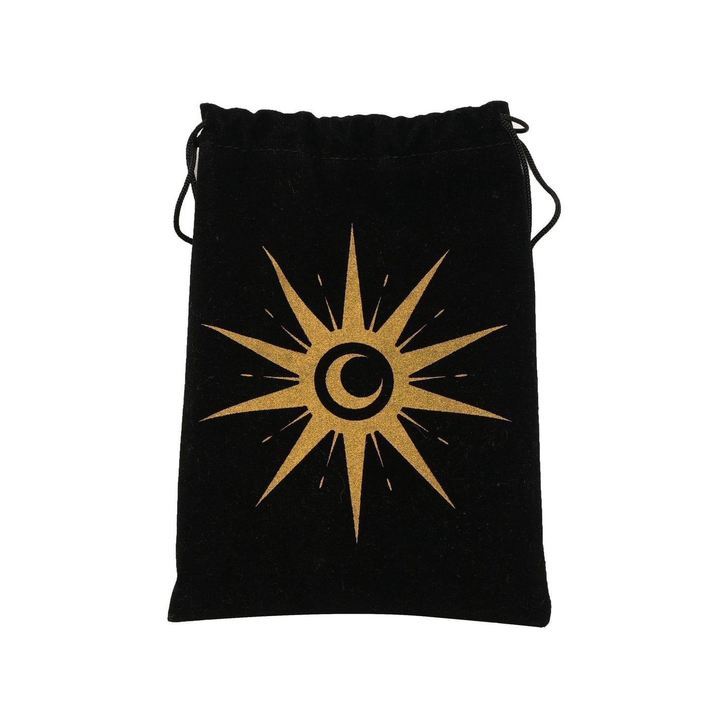 Black - Side - Tarot Cards & Crystal Set in a Velvet Pouch