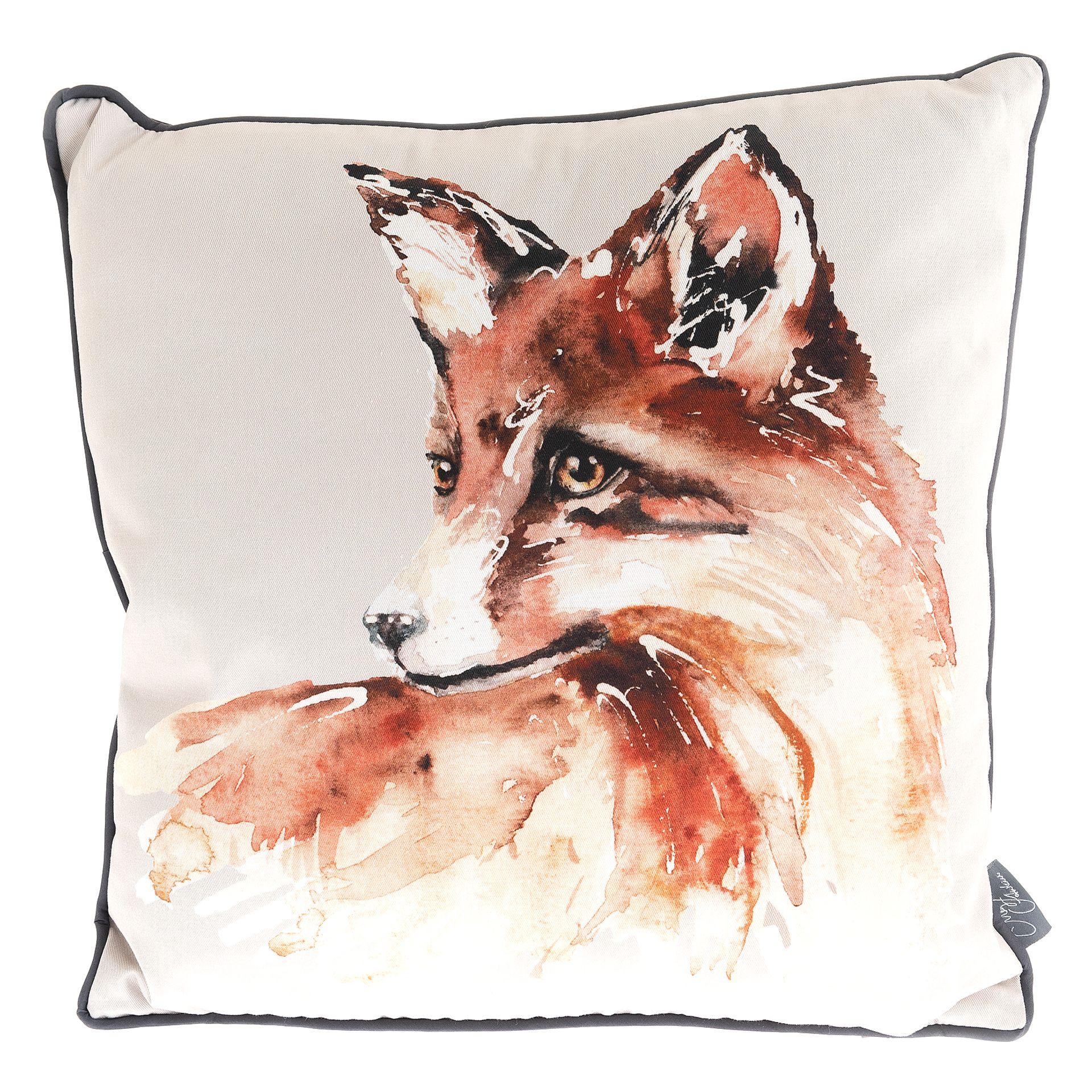 Grey - Front - Meg Hawkins Fox Cushion 40cm