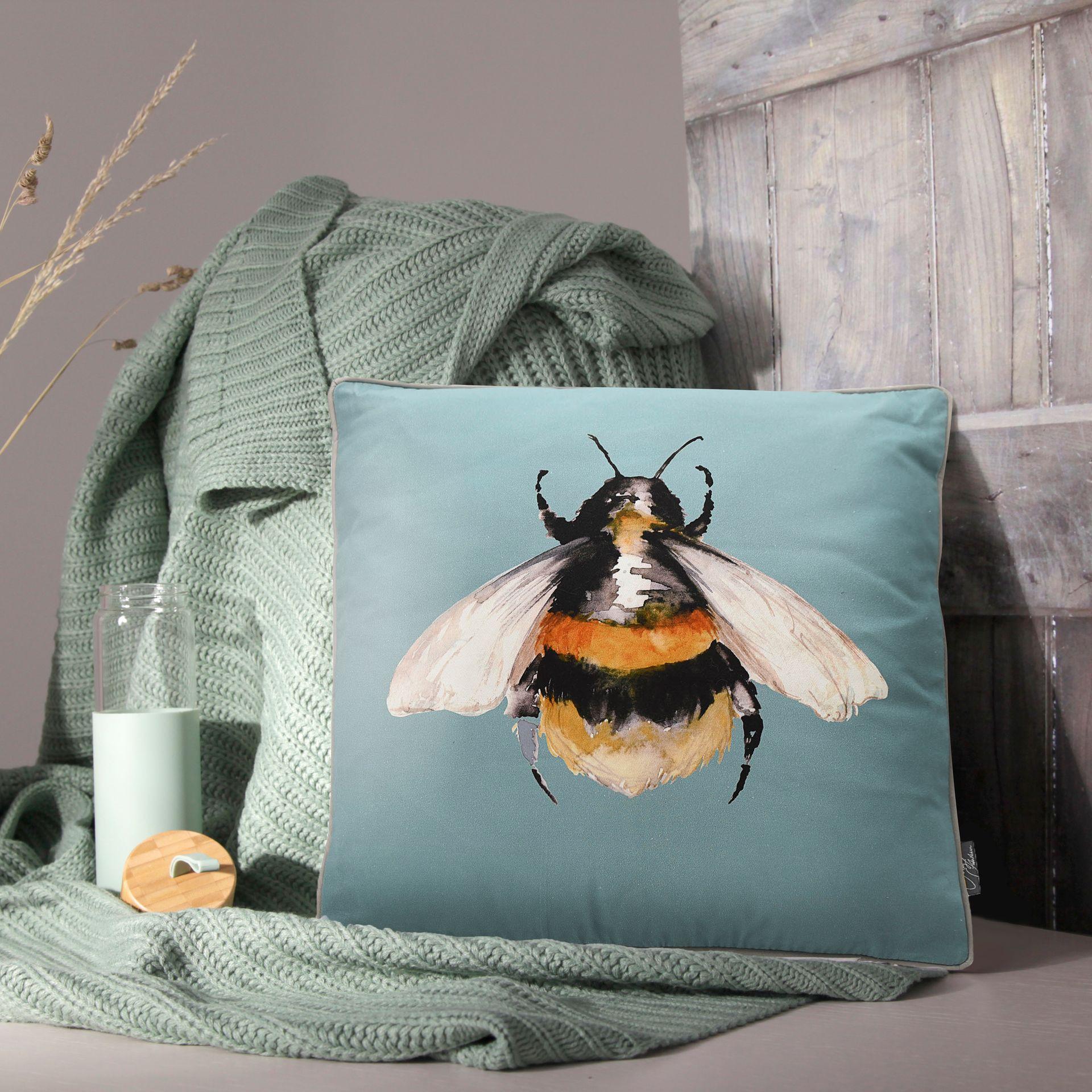 Blue - Back - Meg Hawkins Bee Cushion 40cm *(10-12)*