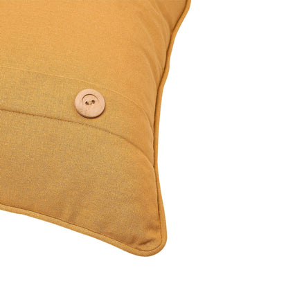 White - Lifestyle - Meg Hawkins Square Cushion with Wooden Buttons - Highland Cow