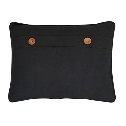 White - Back - Meg Hawkins Oblong Cushion with Wooden Buttons - Stag