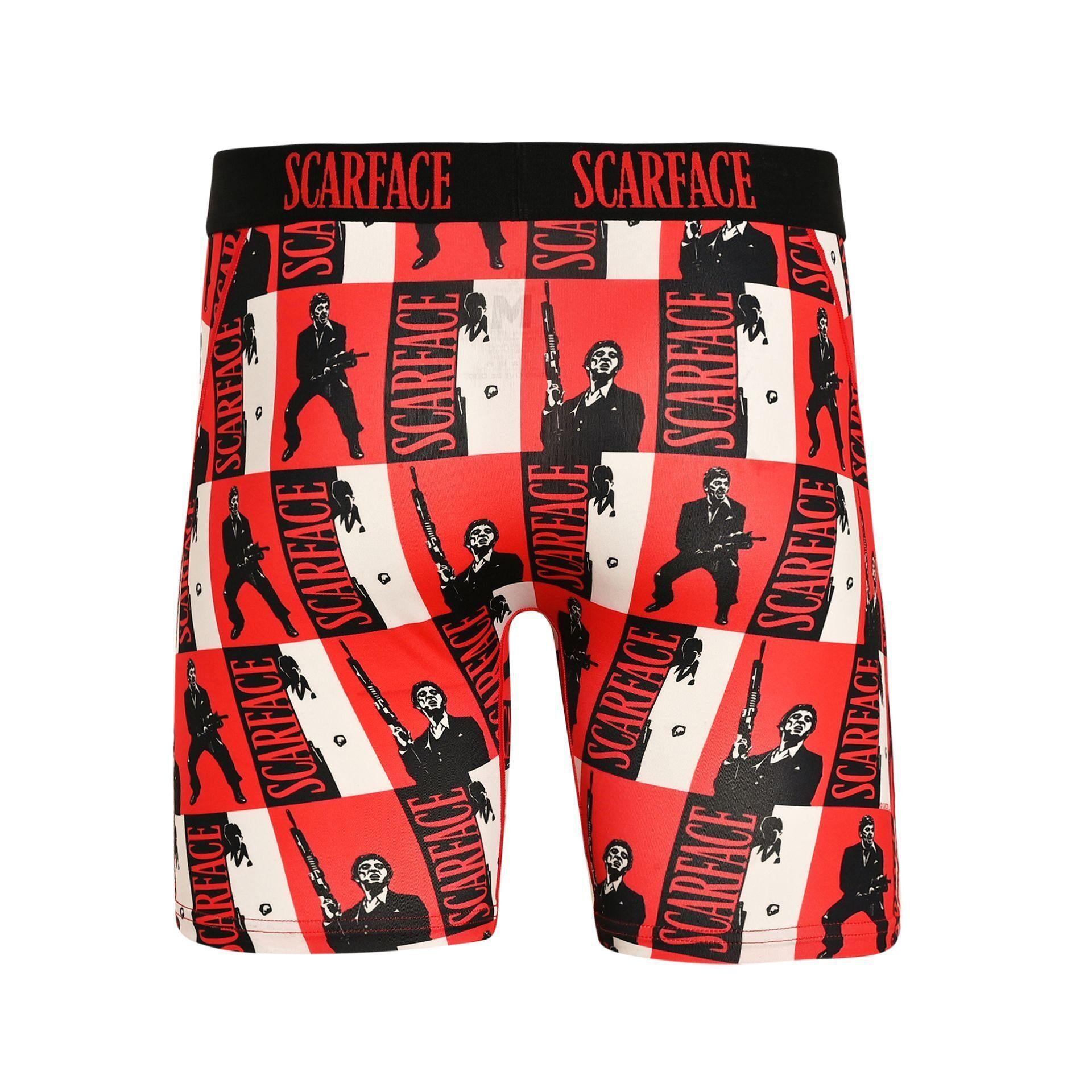 Red - Back - Odd Sox Mens Boxers Scarface - Large