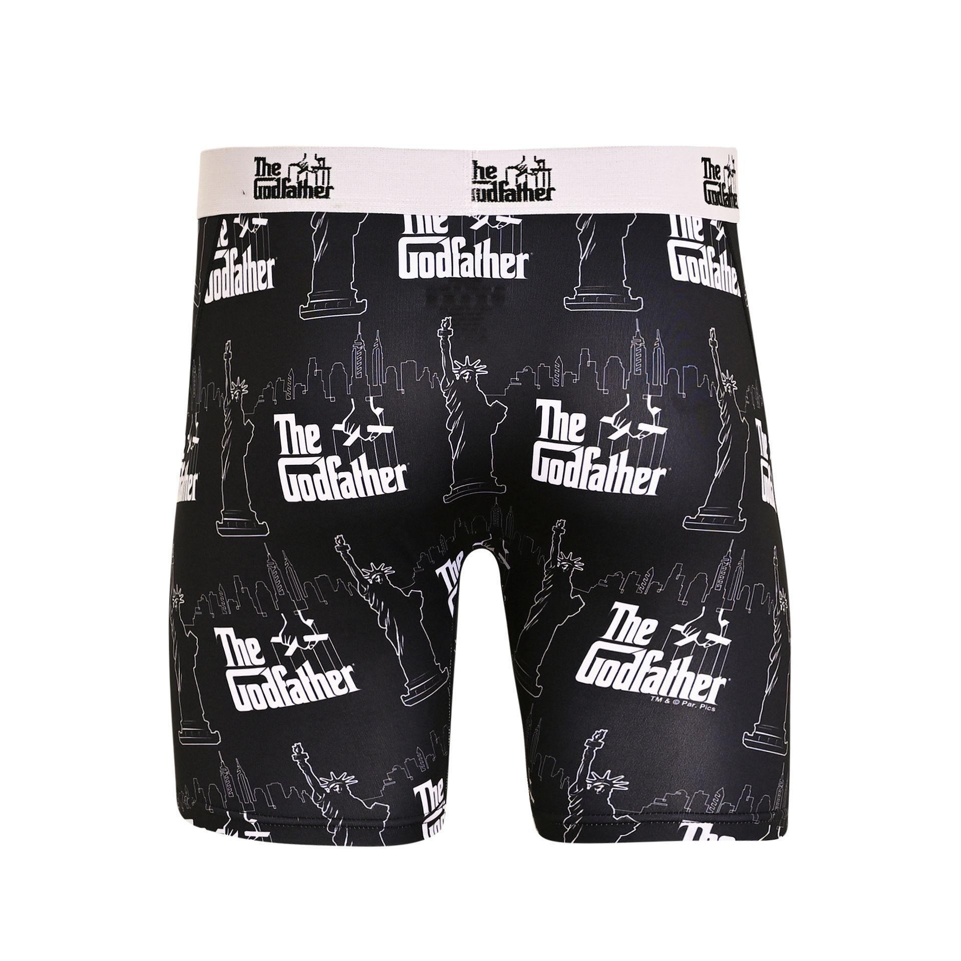 Black - Back - Odd Sox Mens Boxers Godfather - Large