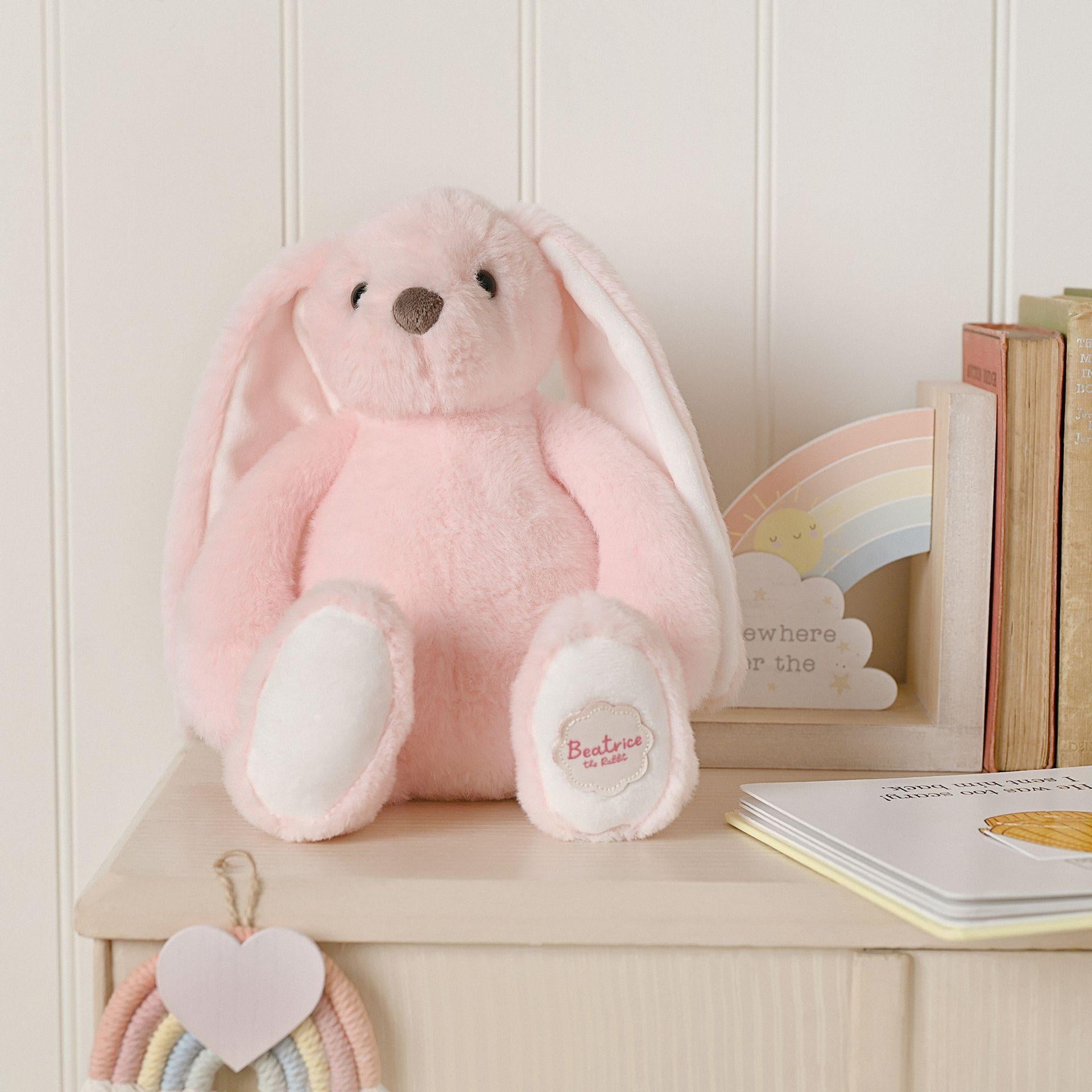 Pink - Back - Beatrice The Classical Plush Pink Bunny 30 cm