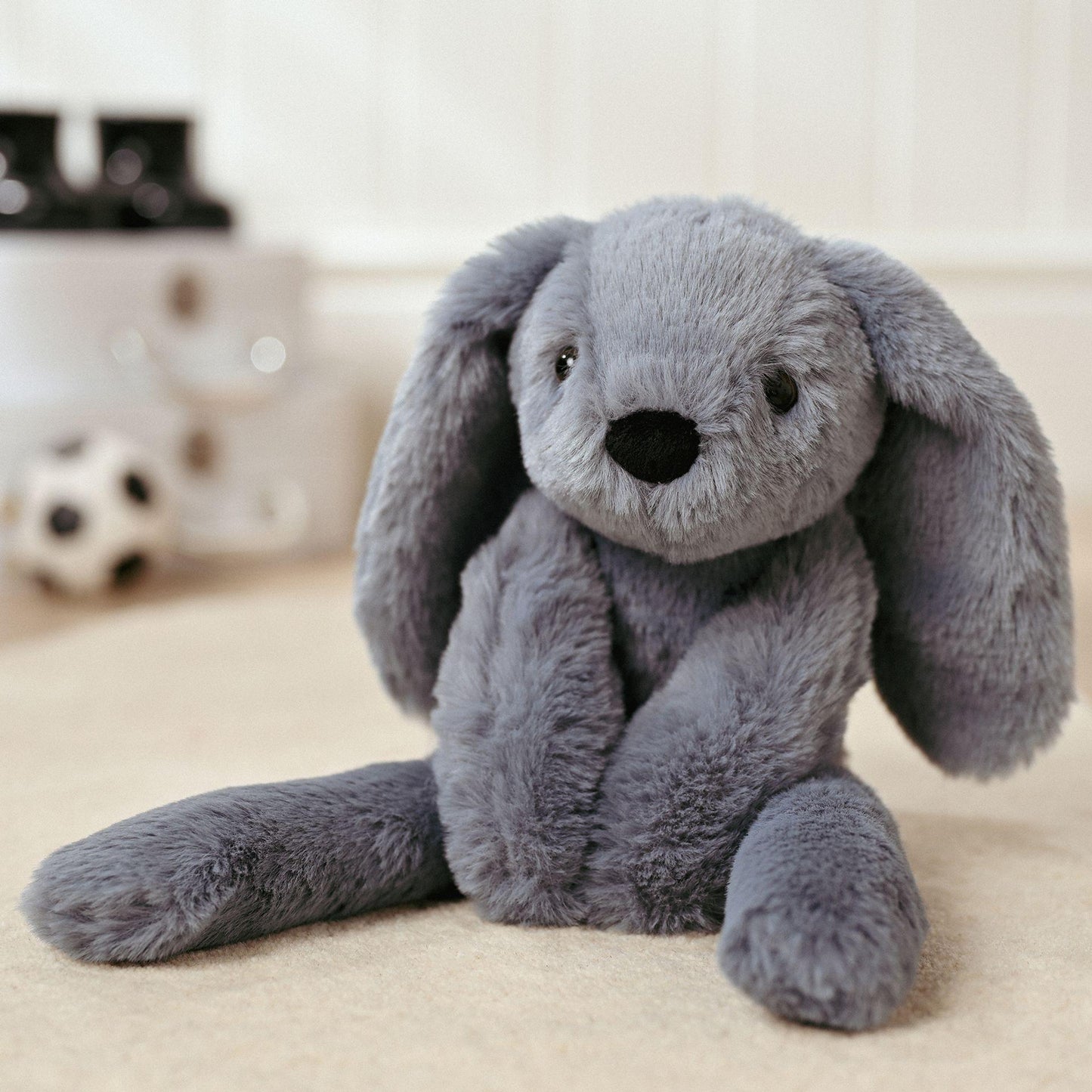 Dark Grey - Back - Sonny The Plush Long Leg Petrol Bunny 35 cm