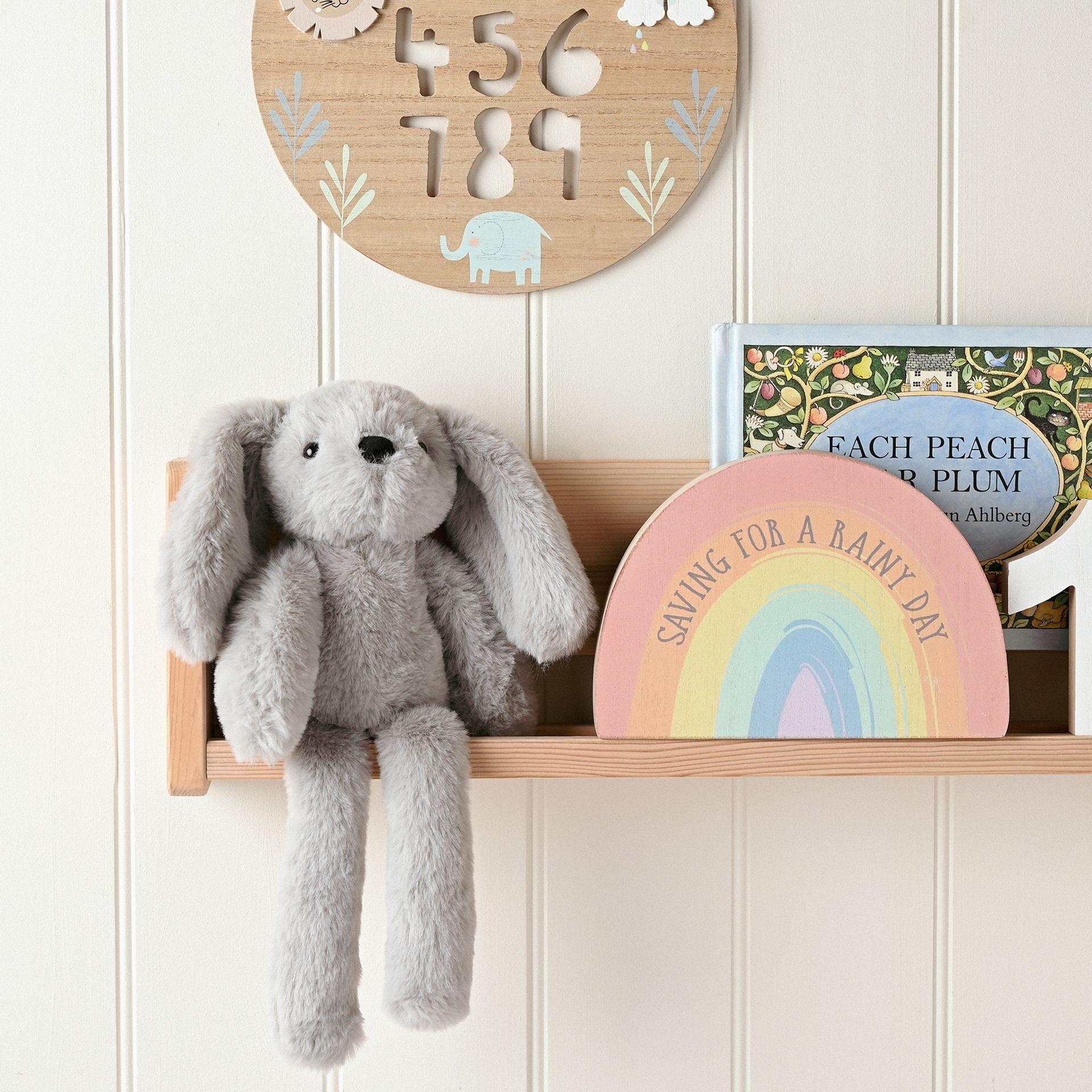 Grey - Back - Theo The Plush Long Leg Grey Bunny 35 cm