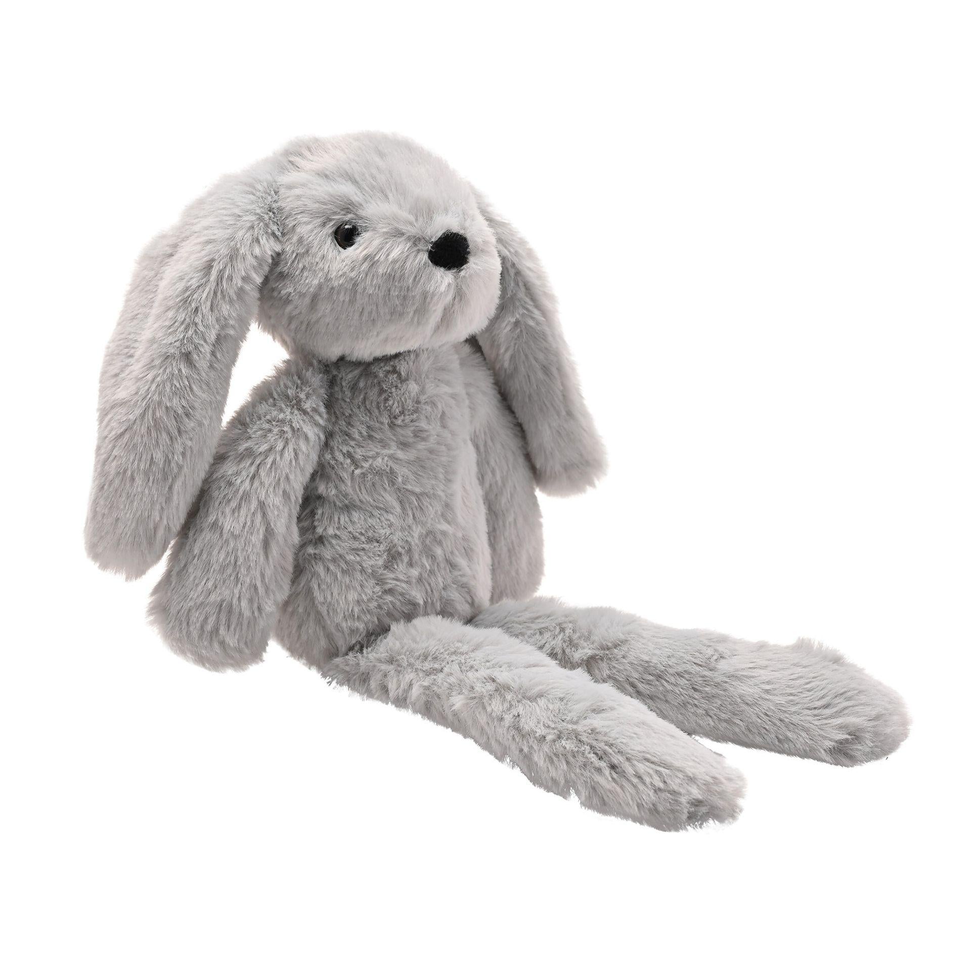 Grey - Front - Theo The Plush Long Leg Grey Bunny 35 cm