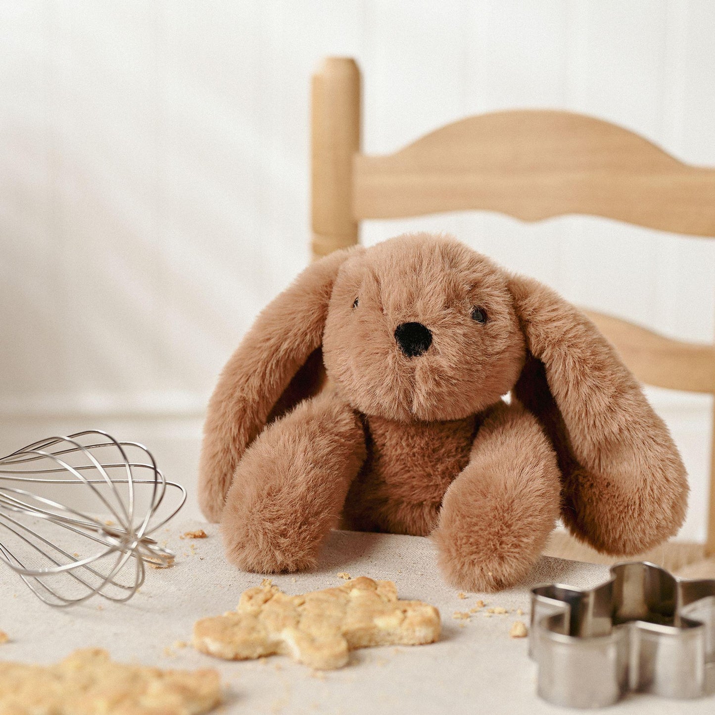 Dark Brown - Back - Cookie The Plush Long Leg Dark Brown Bunny 35 cm