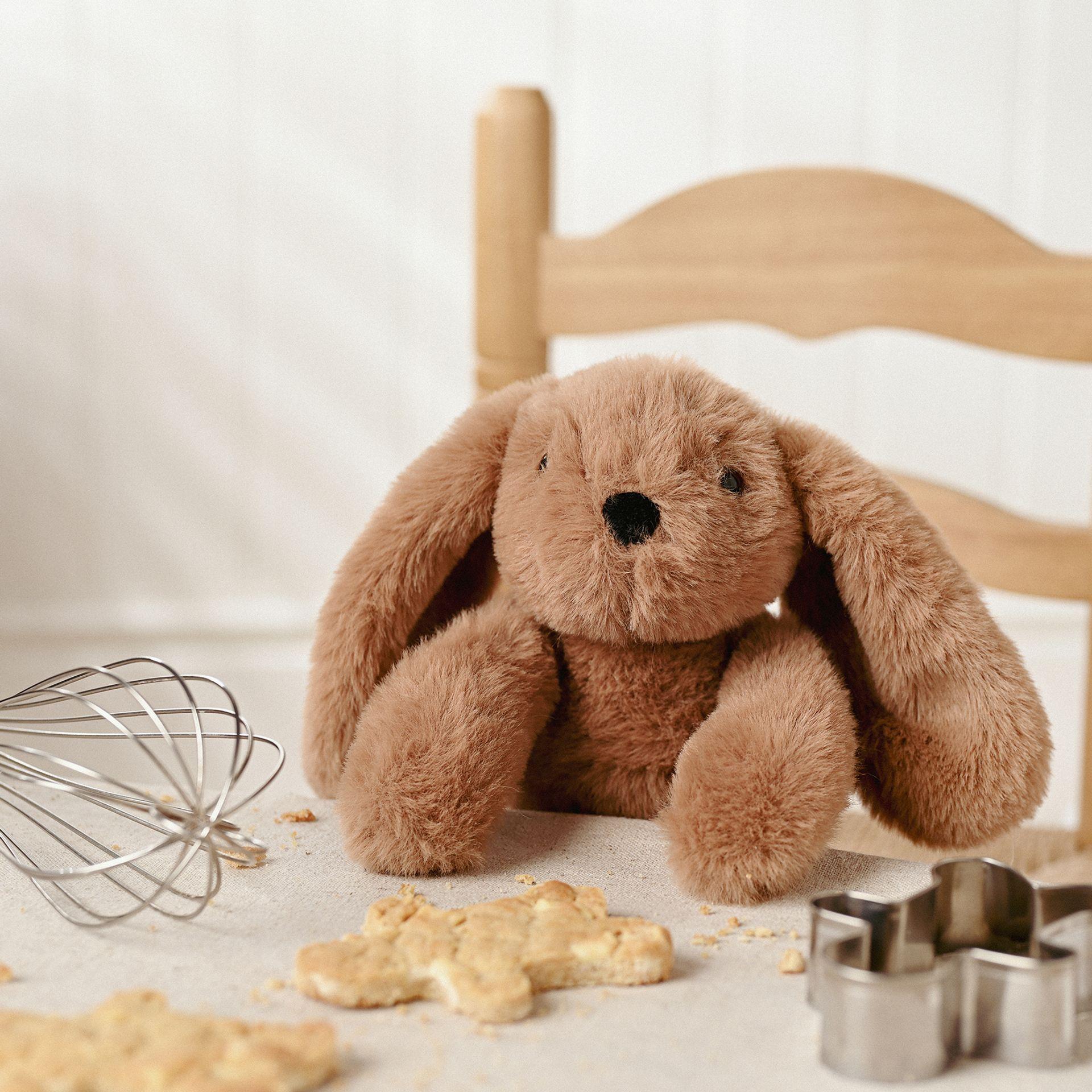 Dark Brown - Back - Cookie The Plush Long Leg Dark Brown Bunny 35 cm