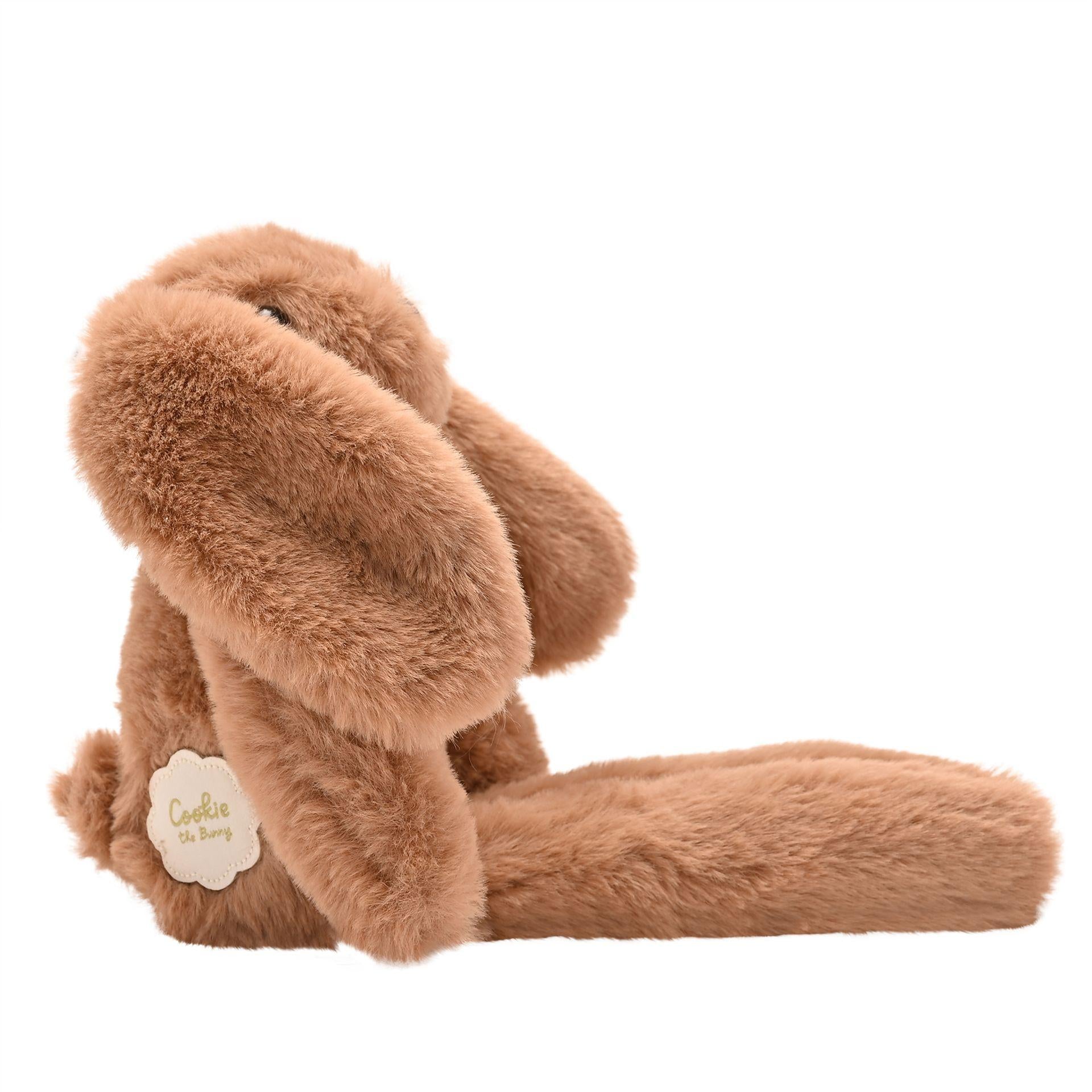 Dark Brown - Side - Cookie The Plush Long Leg Dark Brown Bunny 35 cm