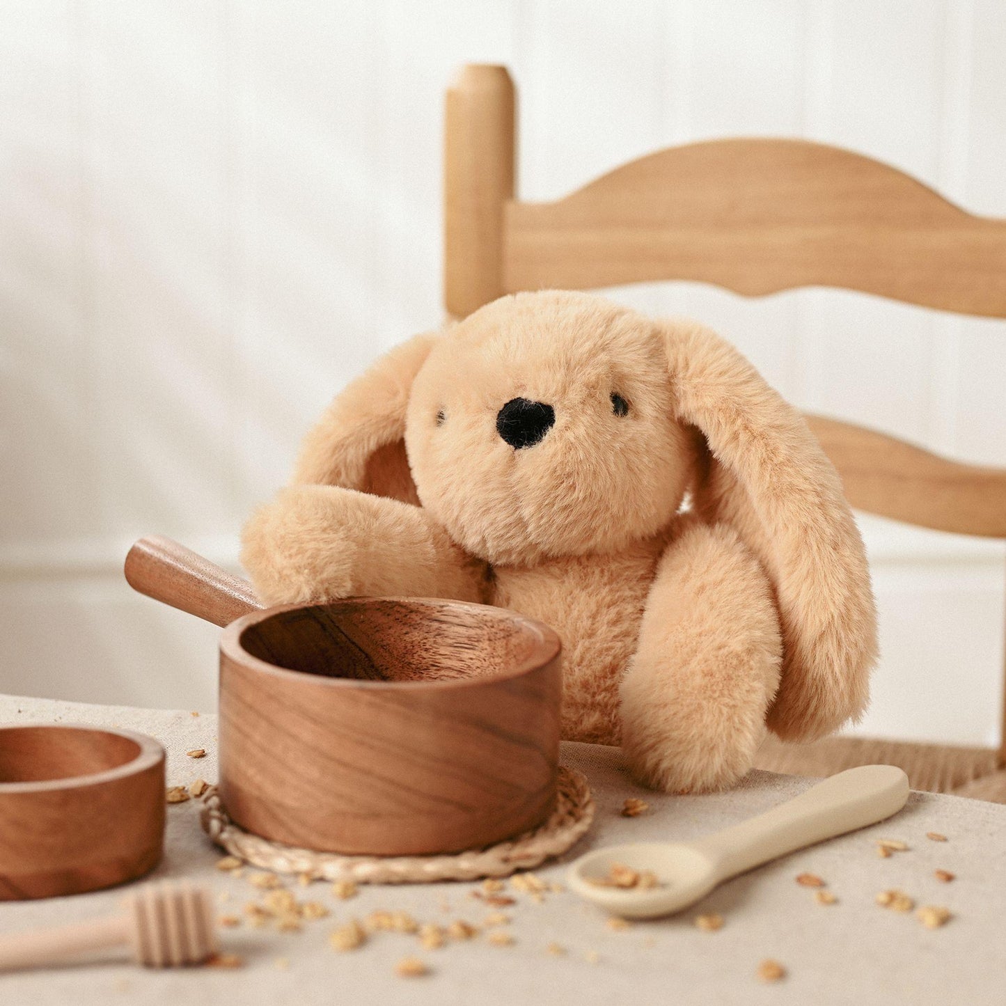 Light brown - Back - Oatey The Plush Long Leg Light Brown Bunny 35 cm