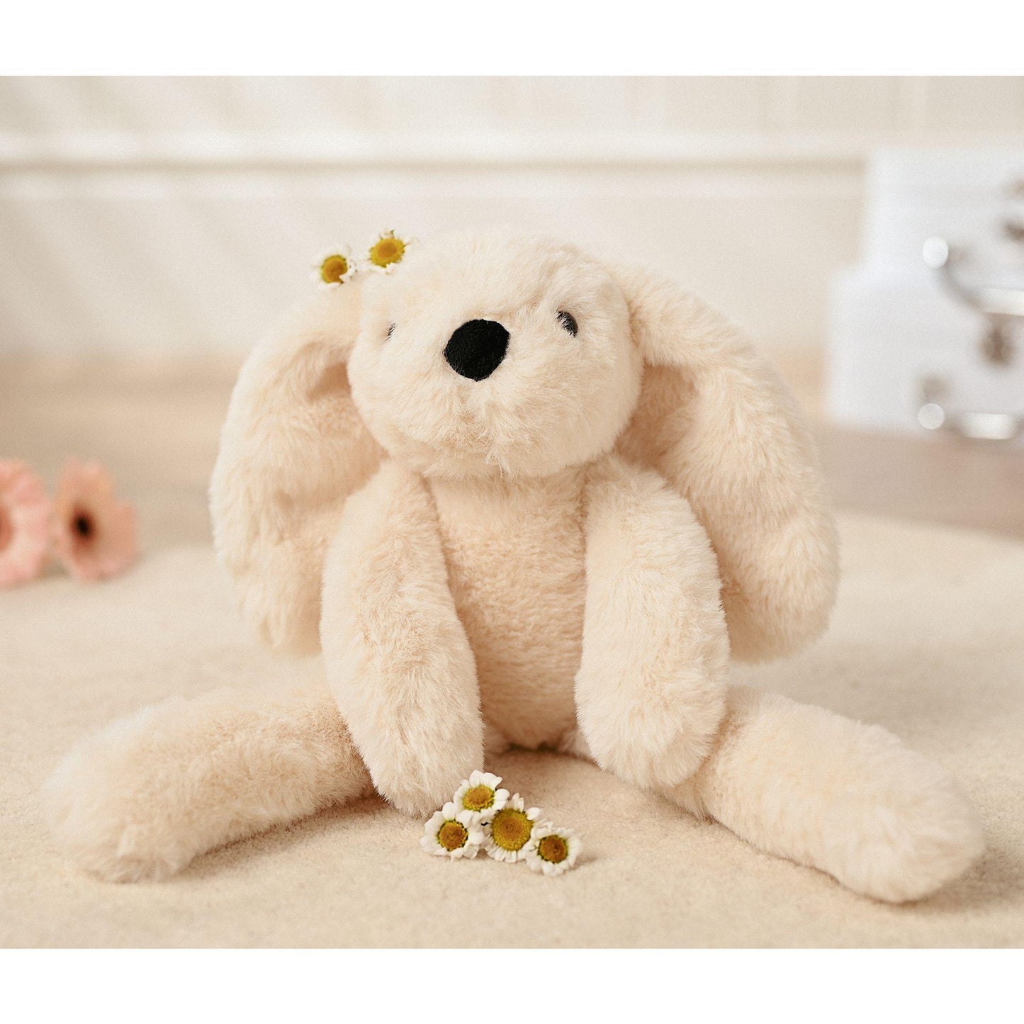 Cream - Back - Talia The Plush Long Leg Cream Bunny 35 cm