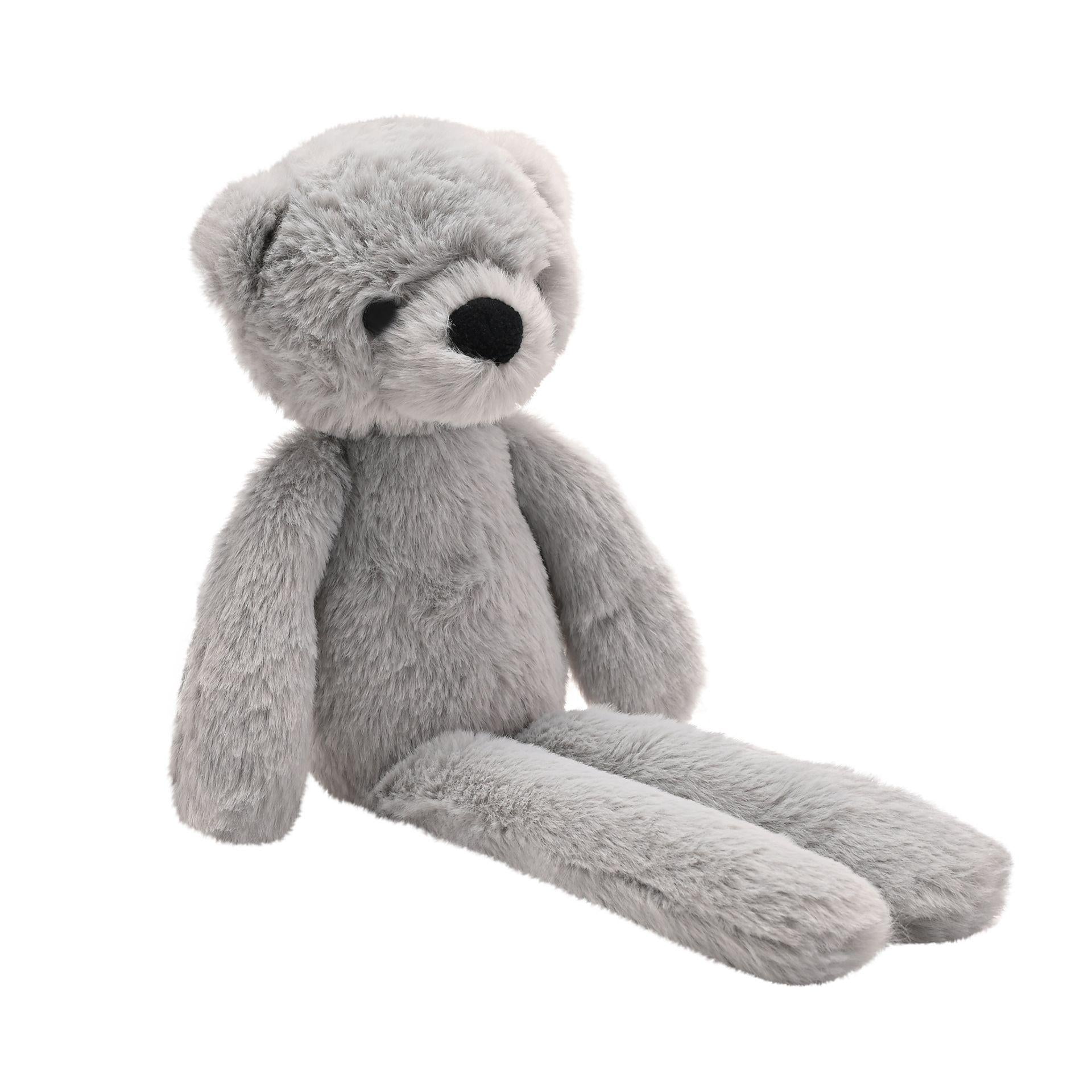 Grey - Front - Ste The Plush Long Leg Grey Teddy Bear 30 cm