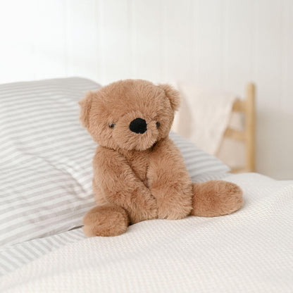 Dark Brown - Close up - Hampton The Plush Long Leg Dark Brown Teddy Bear 30 cm