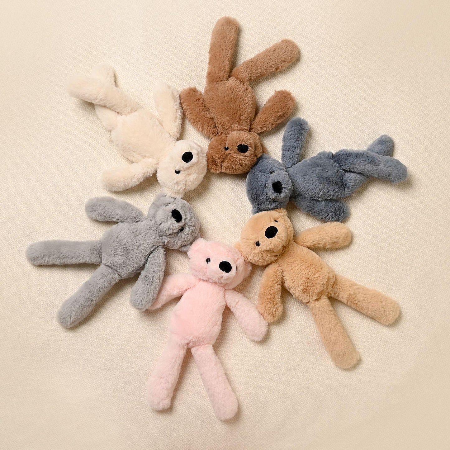 Cream - Close up - Lola The Long Leg Plush Cream Teddy Bear 30 cm