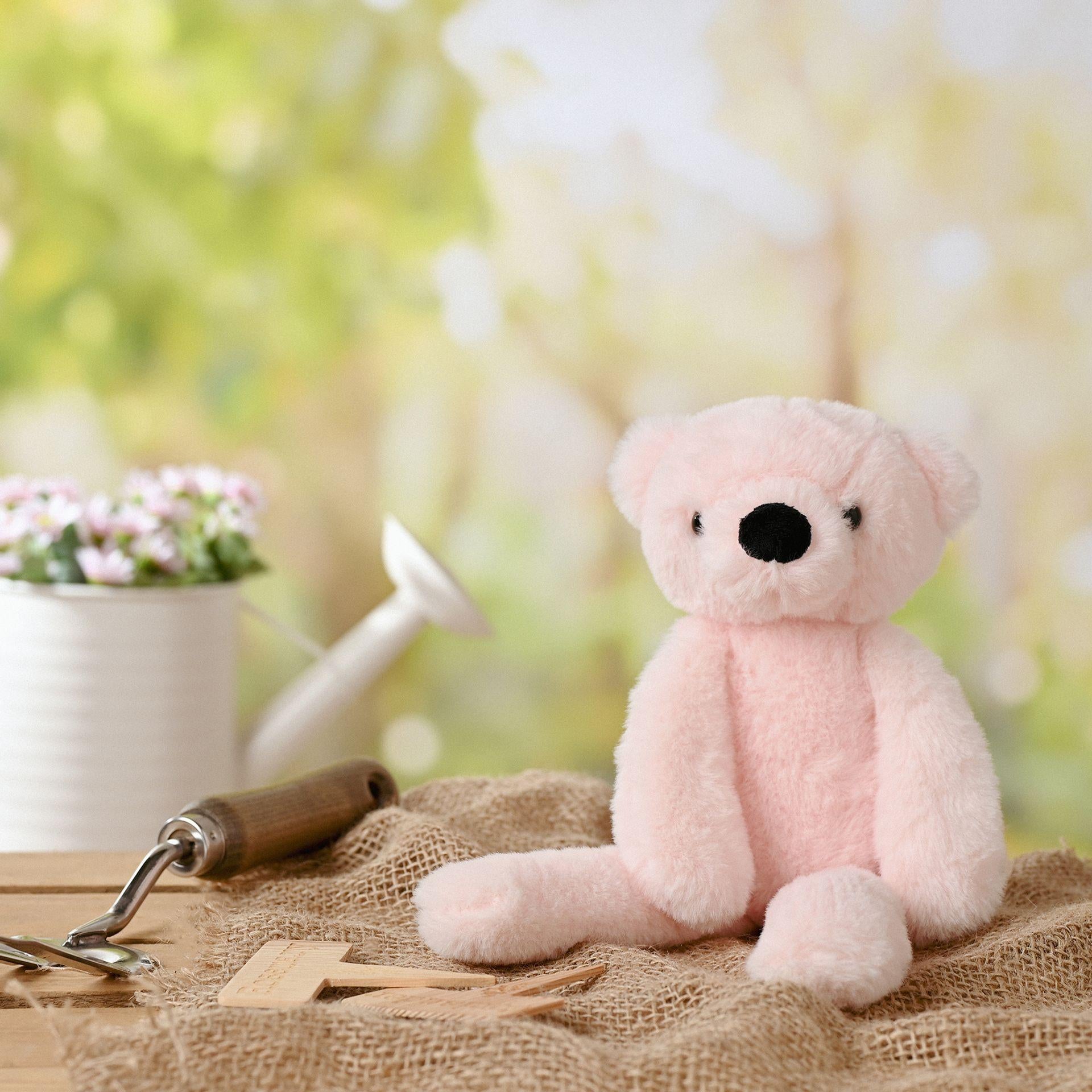 Pink - Back - Willow The Plush Long Leg Light Pink Teddy Bear 30 cm