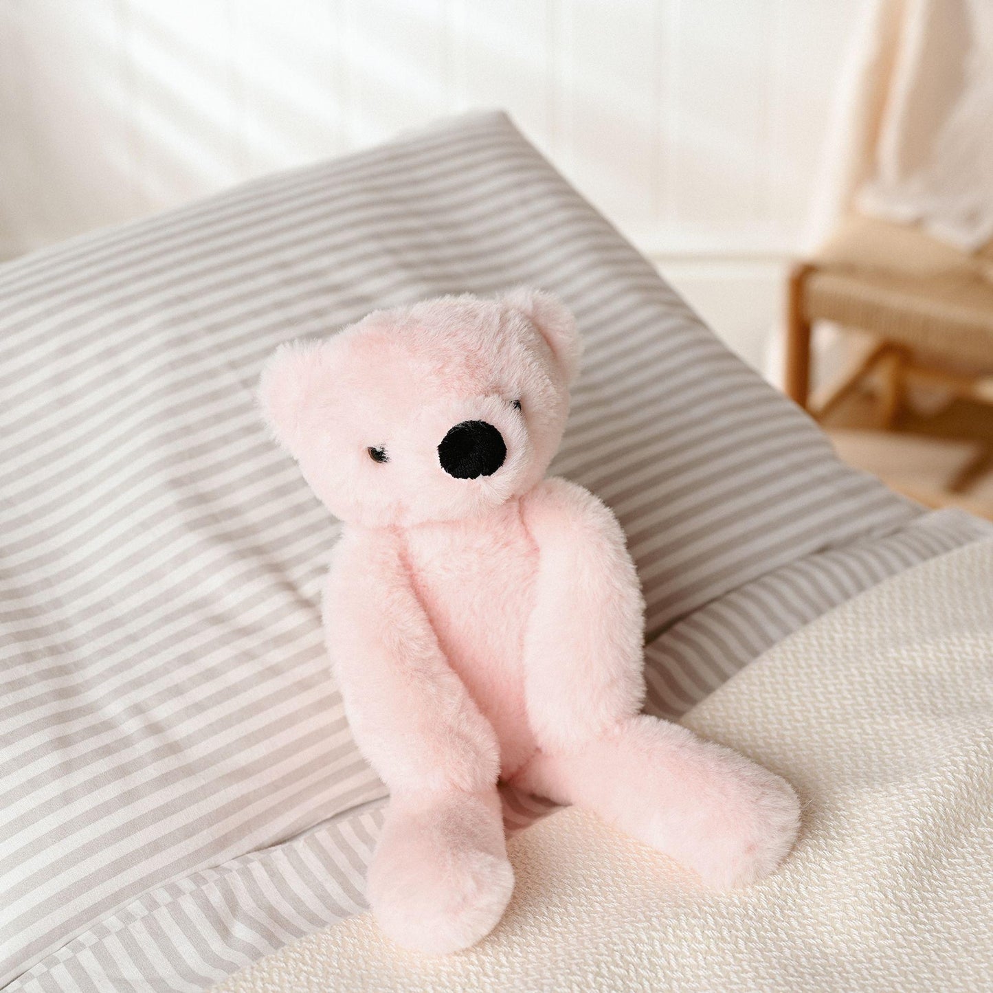 Pink - Pack Shot - Willow The Plush Long Leg Light Pink Teddy Bear 30 cm