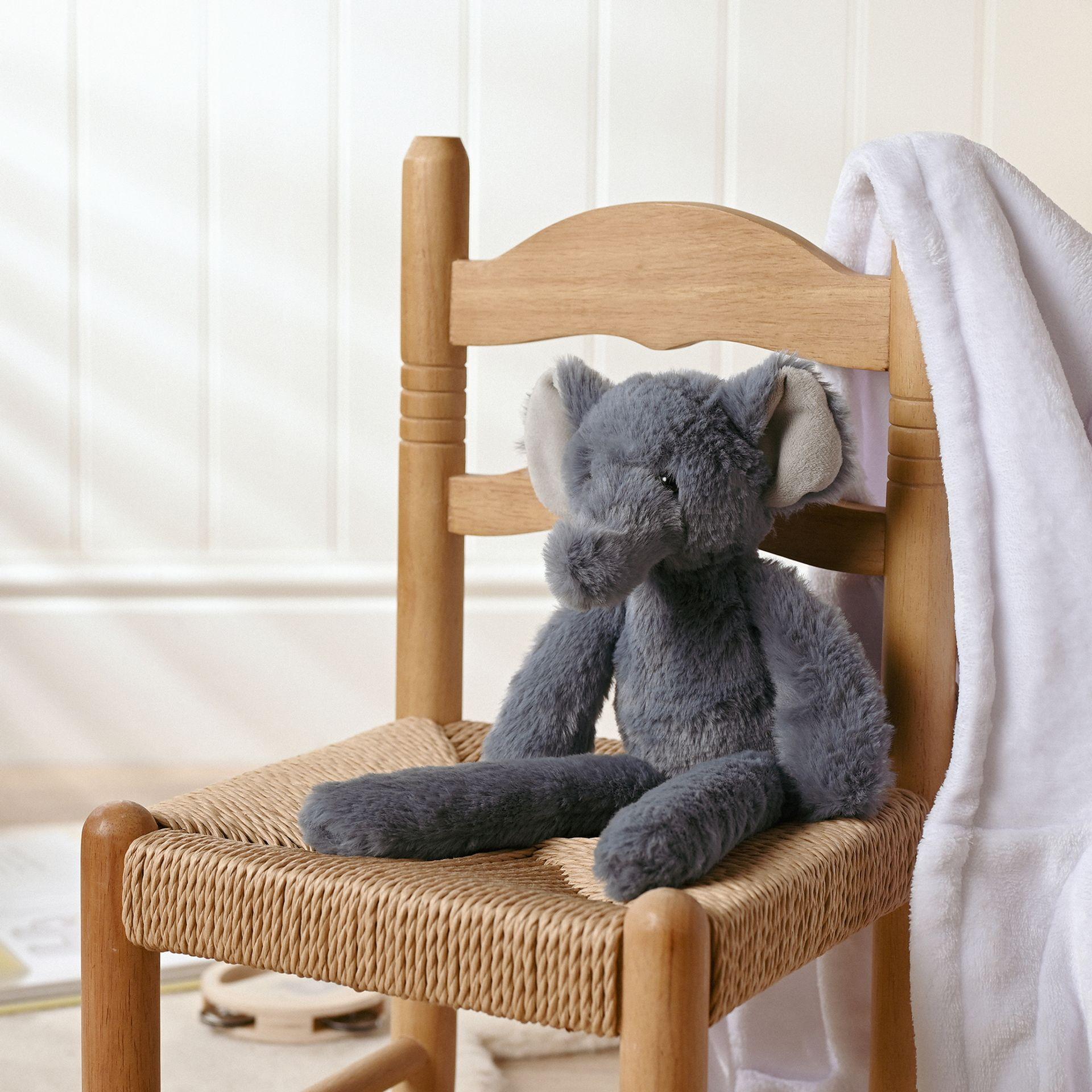 Dark Grey - Back - George The Plush Long Leg Petrol Elephant 35 cm