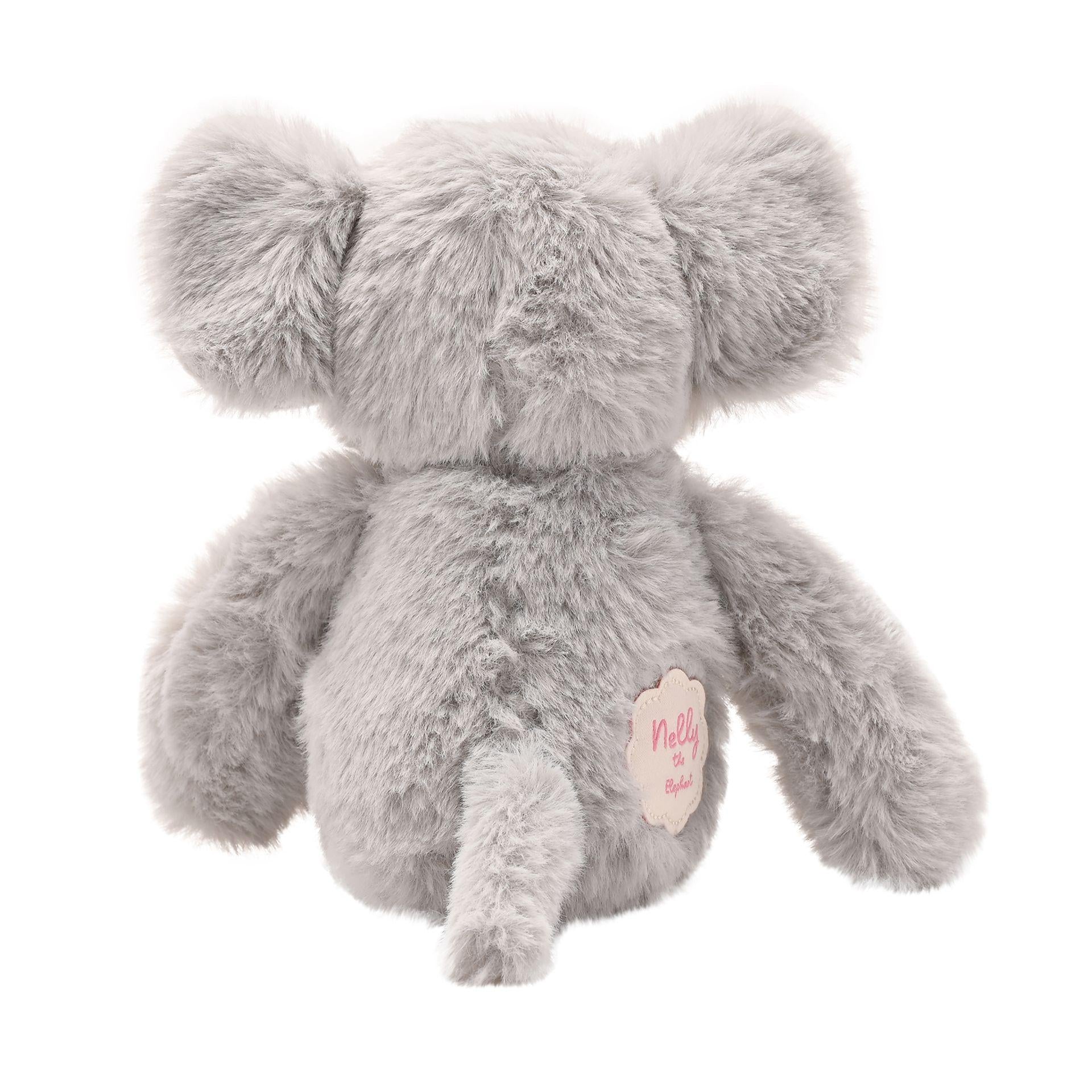 Light Grey - Side - Nelly The Plush Long Leg Grey Elephant 35 cm