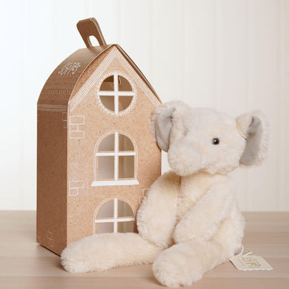Cream - Close up - Ellie The Plush Long Leg Cream Elephant 35 cm