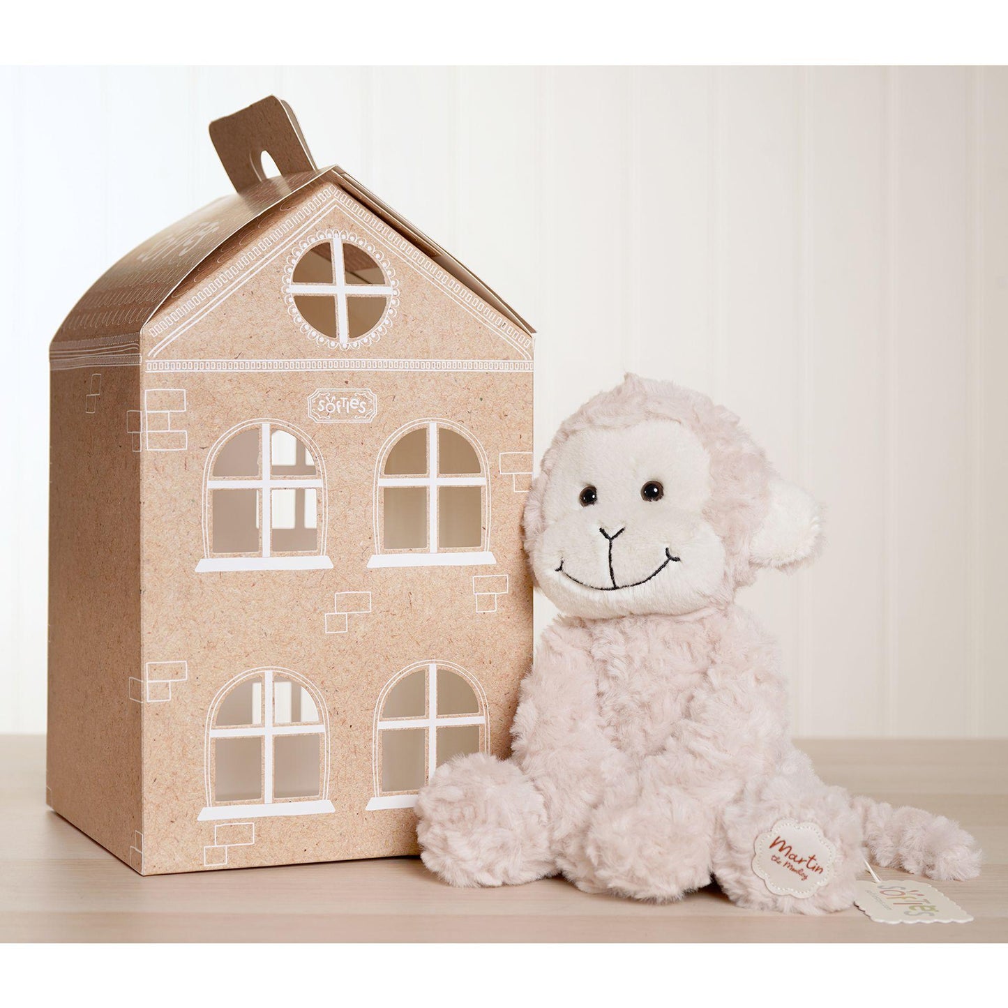 Light brown - Close up - Martin The Plush Sitting Light Brown Monkey 22 cm