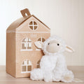 White - Close up - Lottie The Plush Sitting White Lamb 22 cm