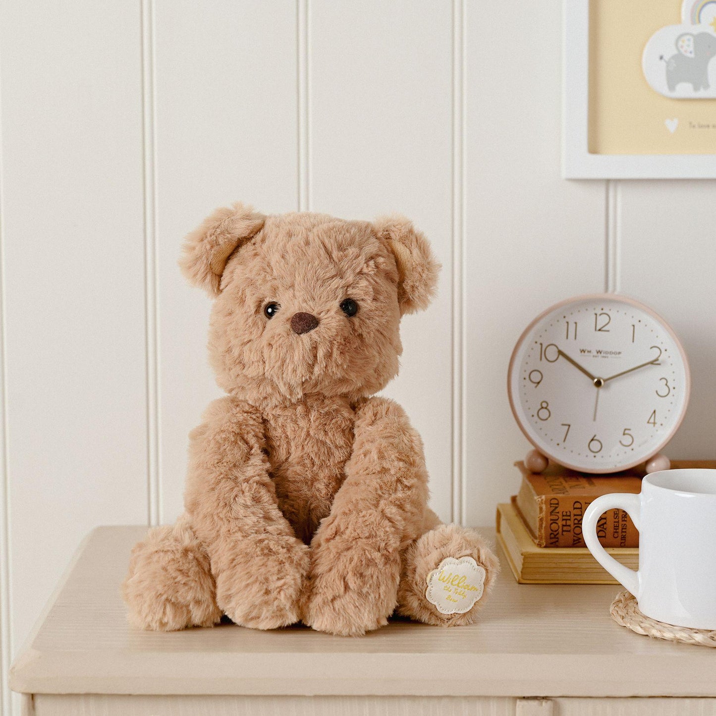 Brown - Back - William The Plush Sitting Brown Teddy Bear 22 cm