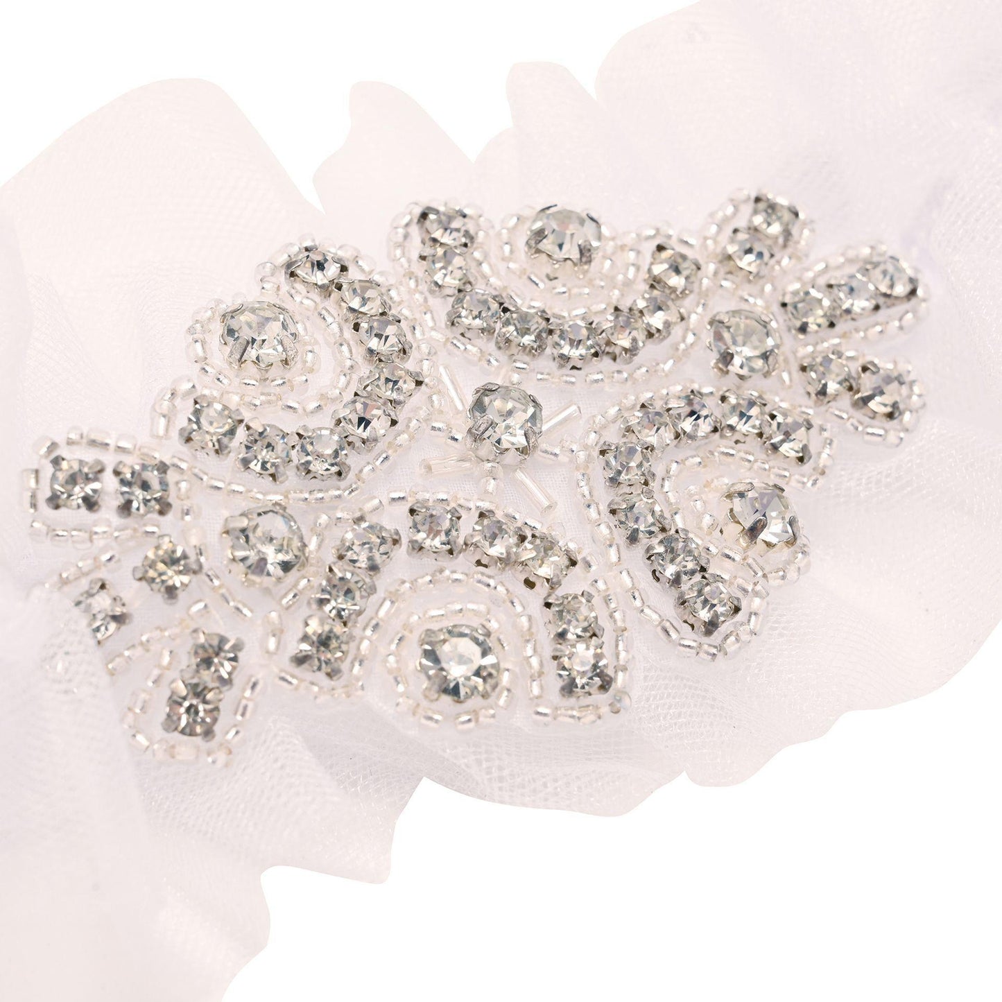 White - Lifestyle - Amore Garter - White Tulle With Diamante