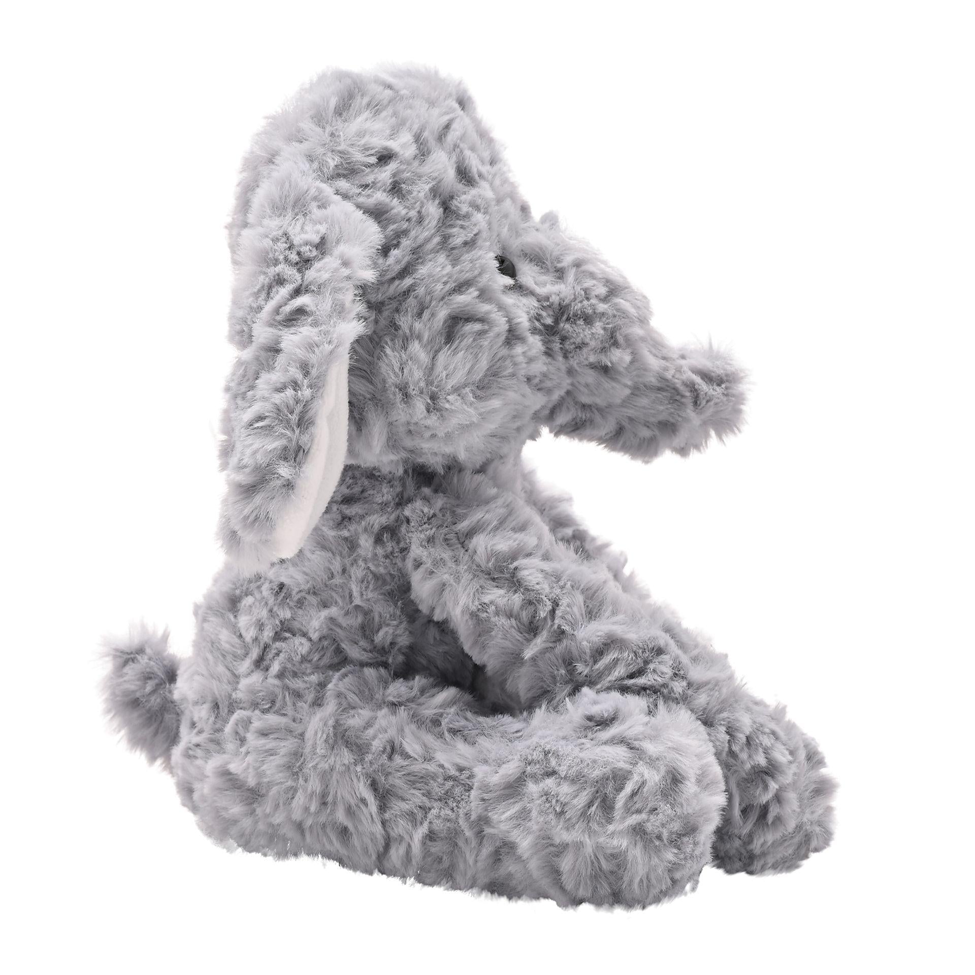 Grey - Side - Ethel The Plush Sitting Grey Elephant 22 cm
