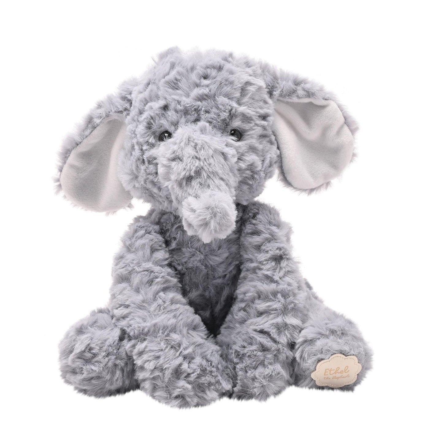Grey - Front - Ethel The Plush Sitting Grey Elephant 22 cm
