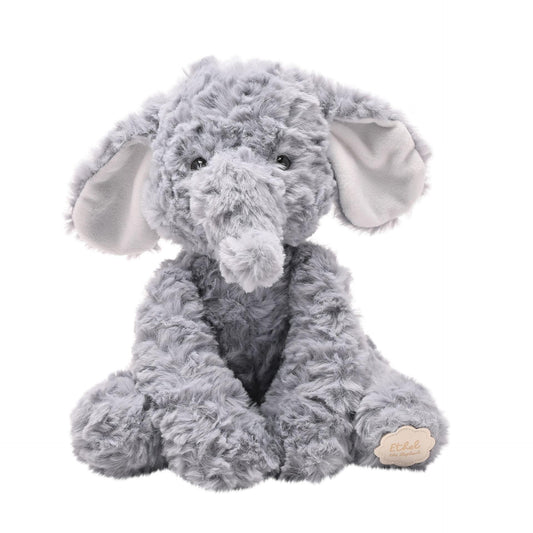 Grey - Front - Ethel The Plush Sitting Grey Elephant 22 cm