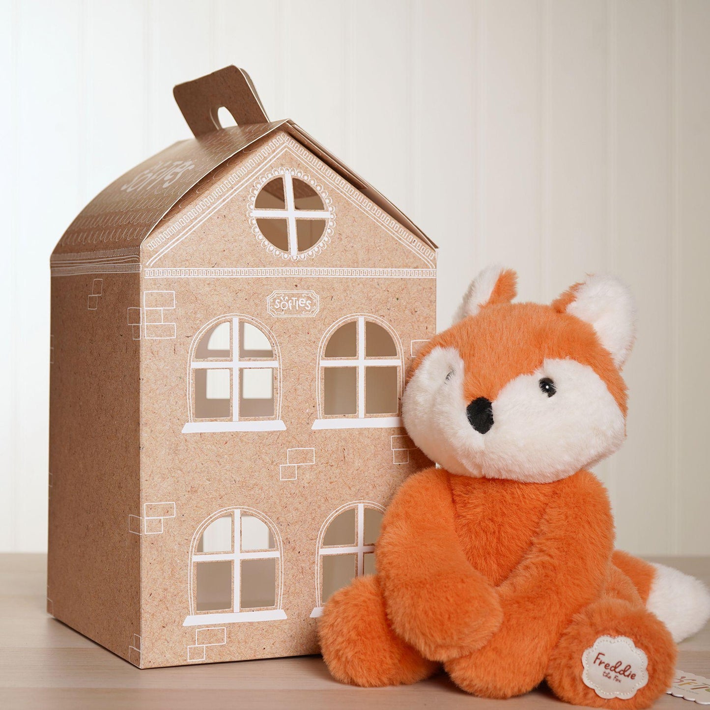 Orange - Close up - Freddie The Plush Sitting Brown Fox 22 cm