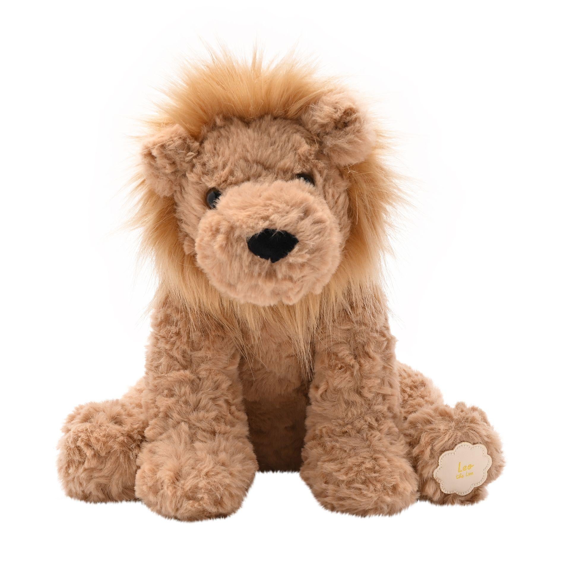Brown - Front - Leo The Plush Sitting Brown Lion 23 cm