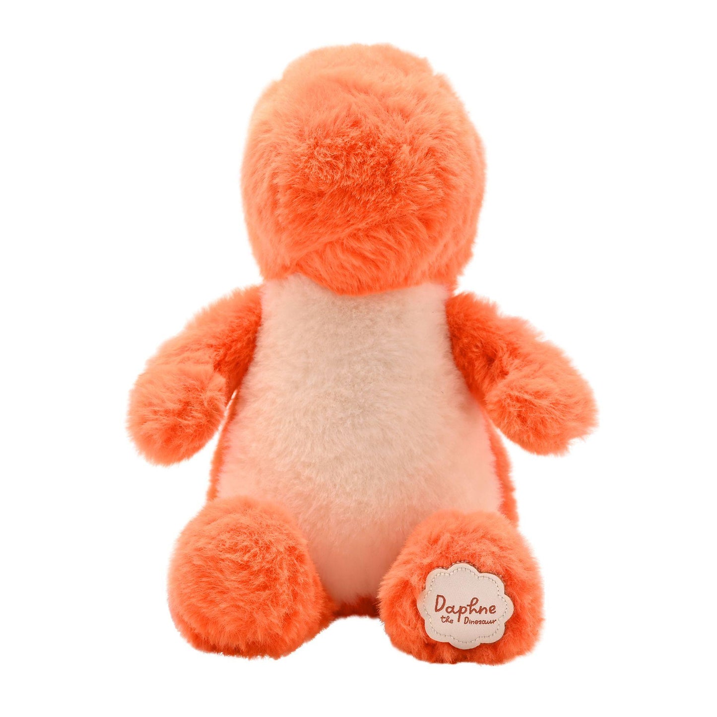 Orange - Side - Daphne The Plush Sitting Orange Dinosaur 21 cm