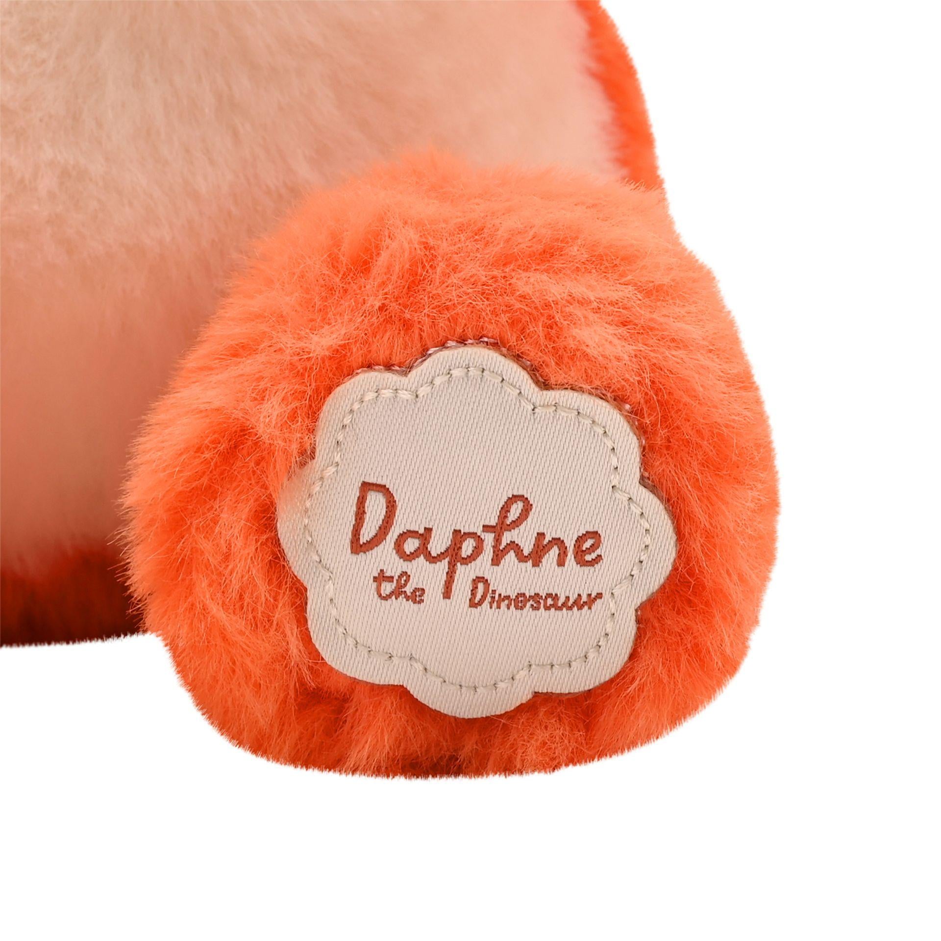 Orange - Pack Shot - Daphne The Plush Sitting Orange Dinosaur 21 cm