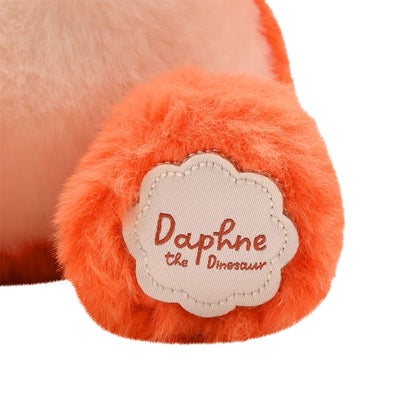 Orange - Pack Shot - Daphne The Plush Sitting Orange Dinosaur 21 cm