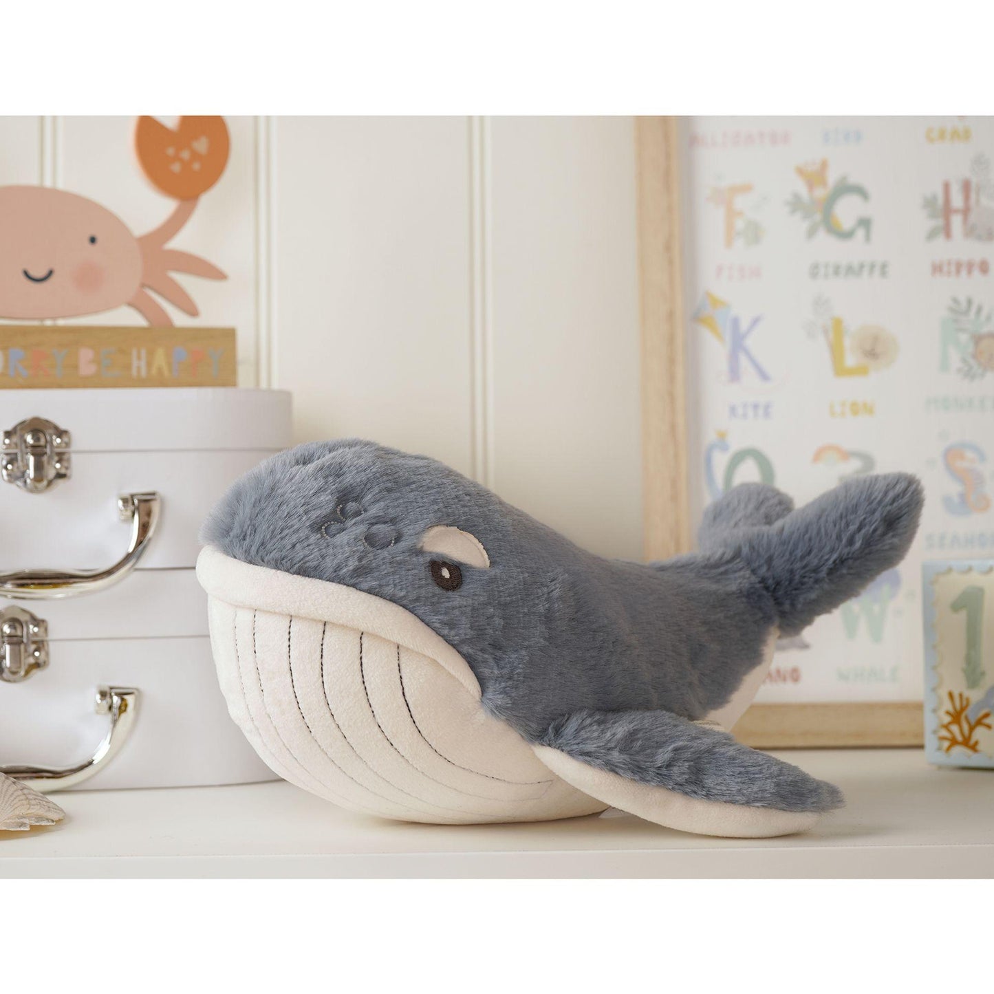 Dark Blue - Back - Wilfred The Plush Dark Blue Whale 28 cm